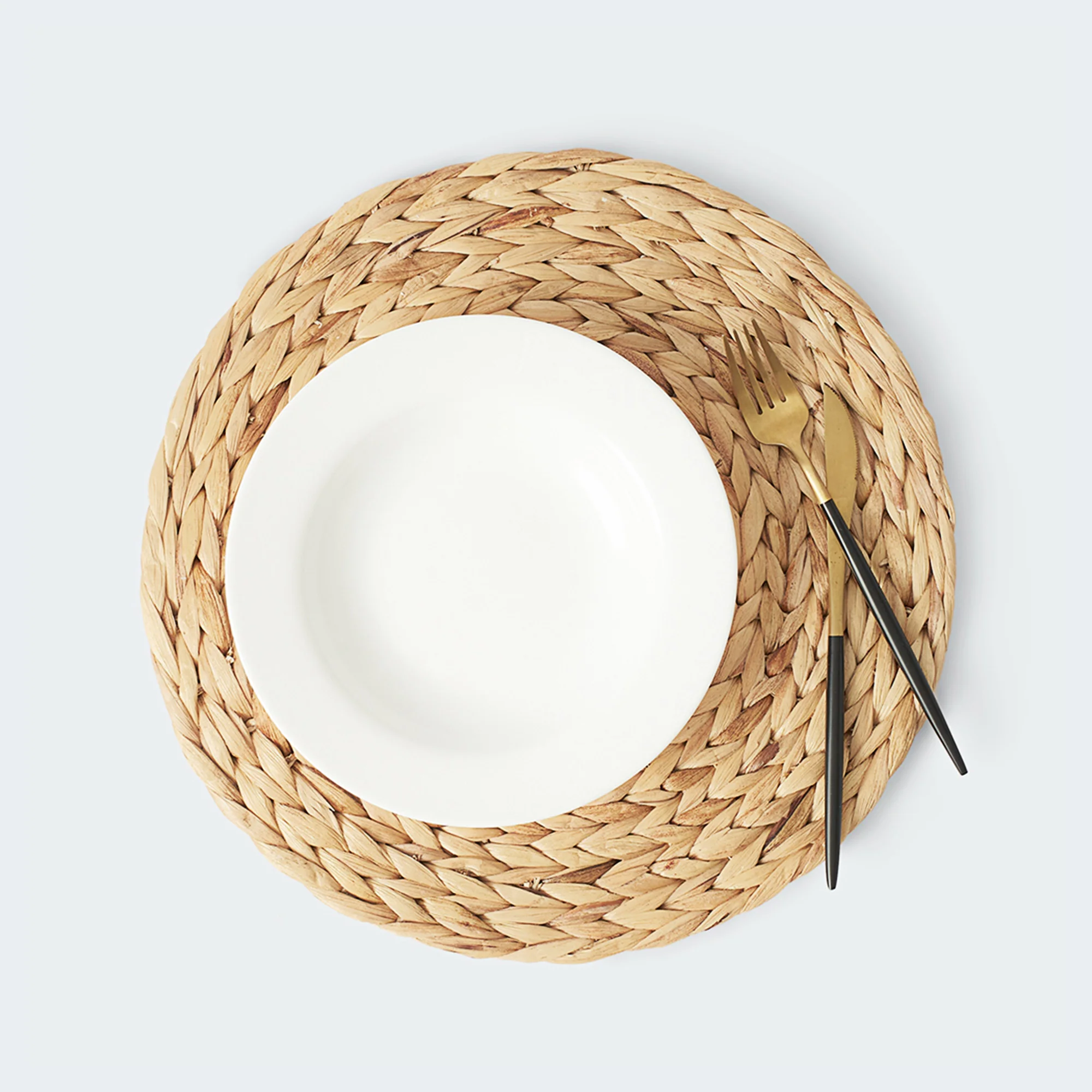 Round Water Hyacinth Woven Placemat Set