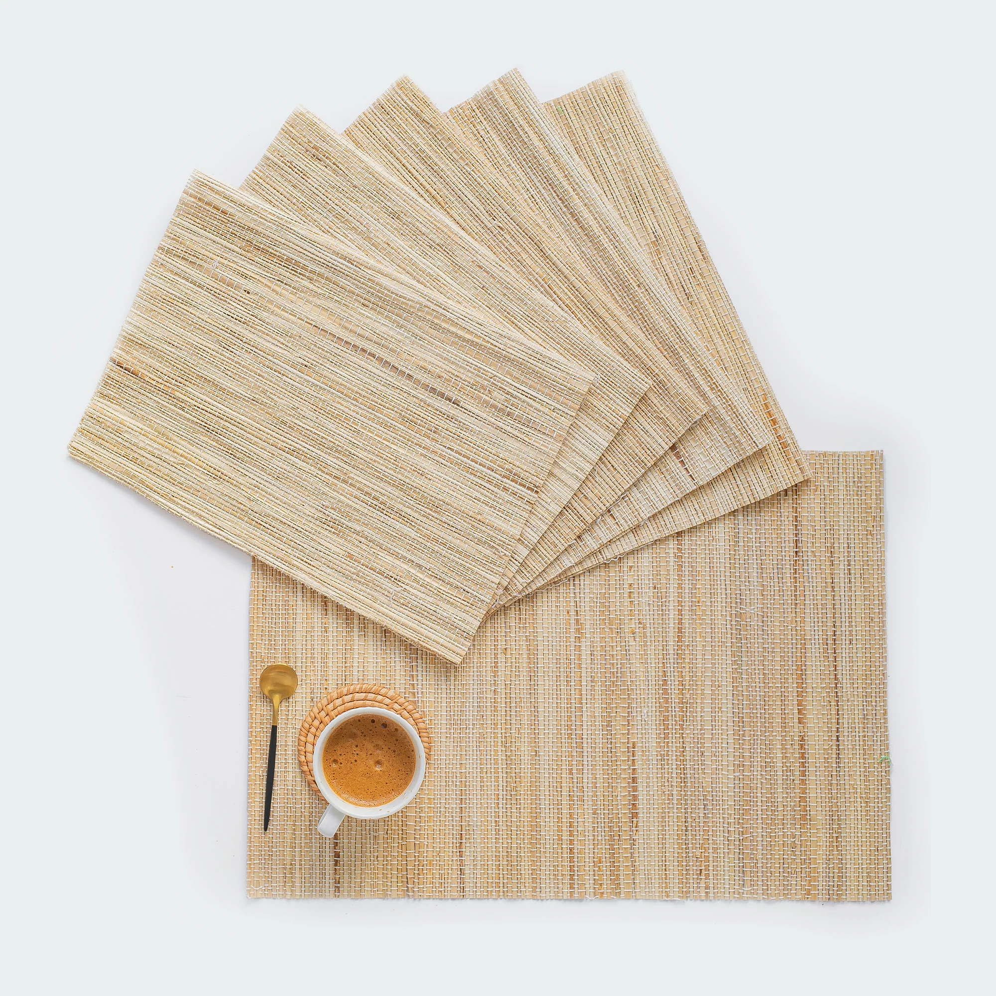 Rectangular Neutral Seagrass Placemat Set