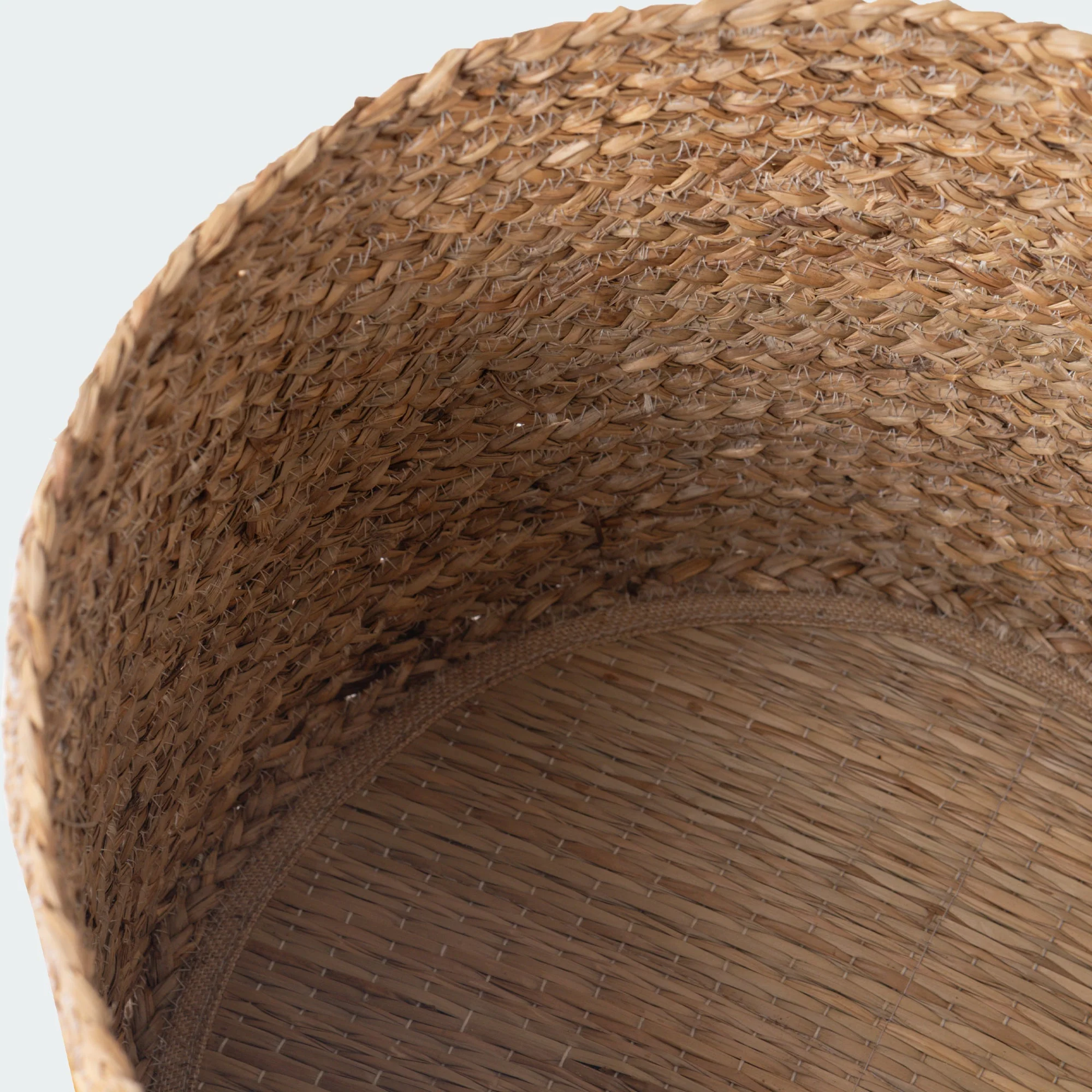 Boho Round Seagrass Baskets with Jute Fringe, Set of 3