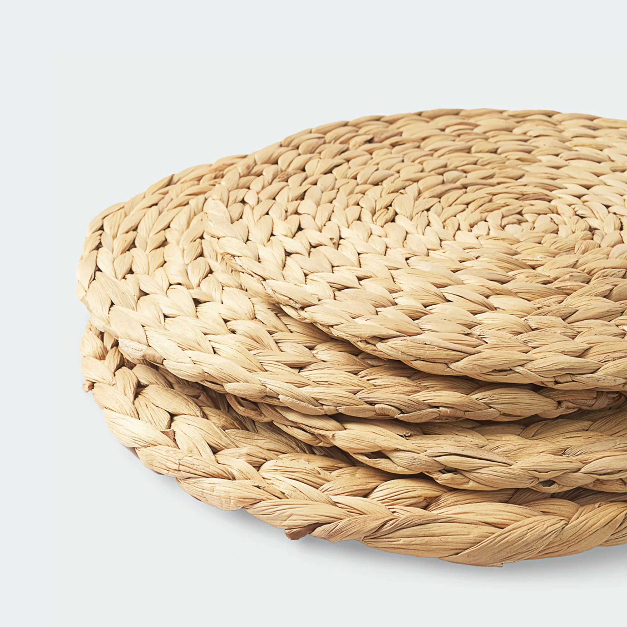 Round Water Hyacinth Woven Placemat Set