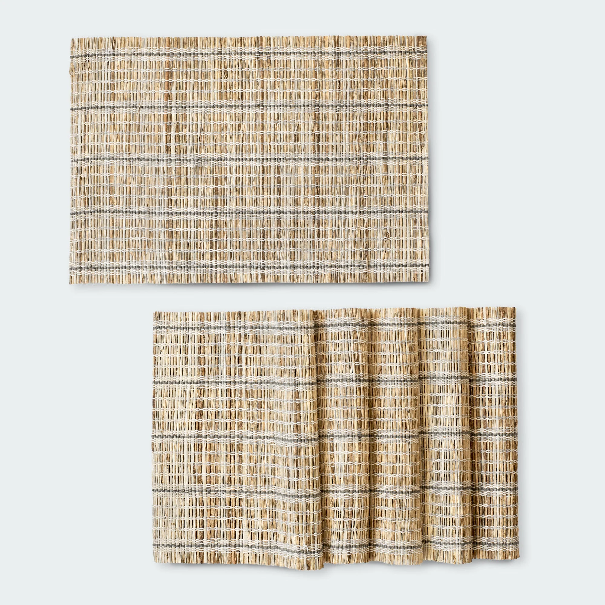 White Stripe Seagrass Woven Placemat Set Of 6