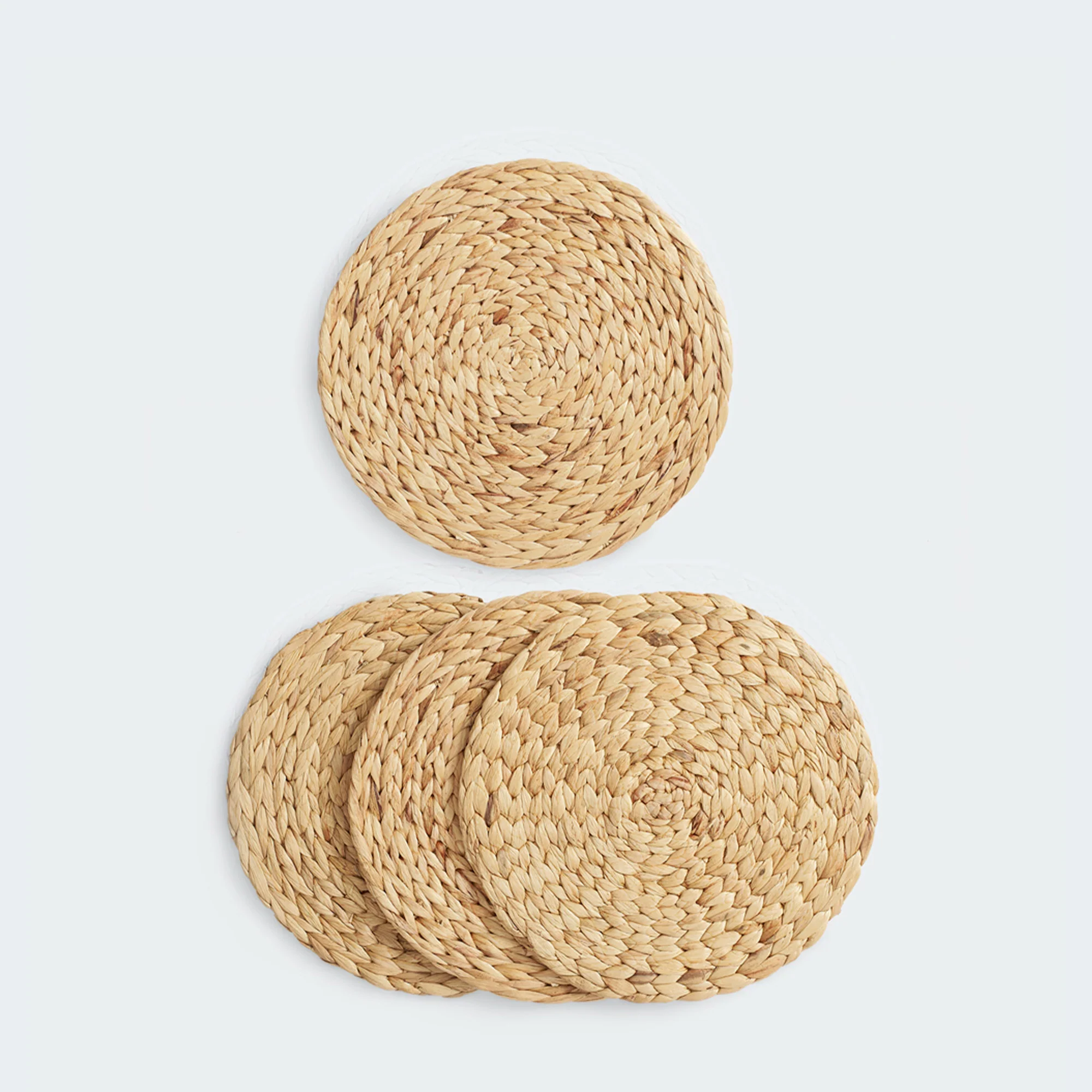 Round Water Hyacinth Woven Placemat Set