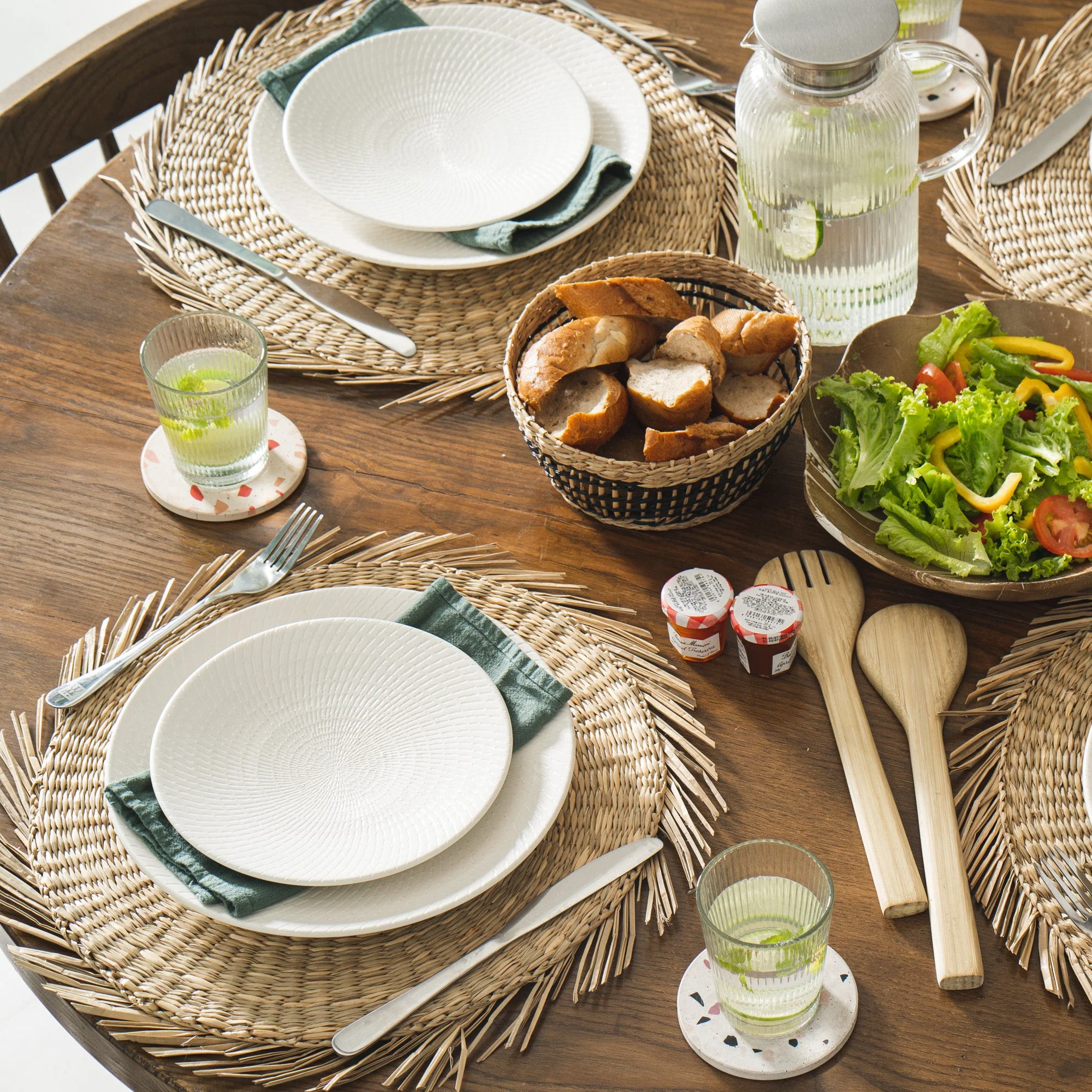 Round Sunburst Seagrass Placemat Set of 6