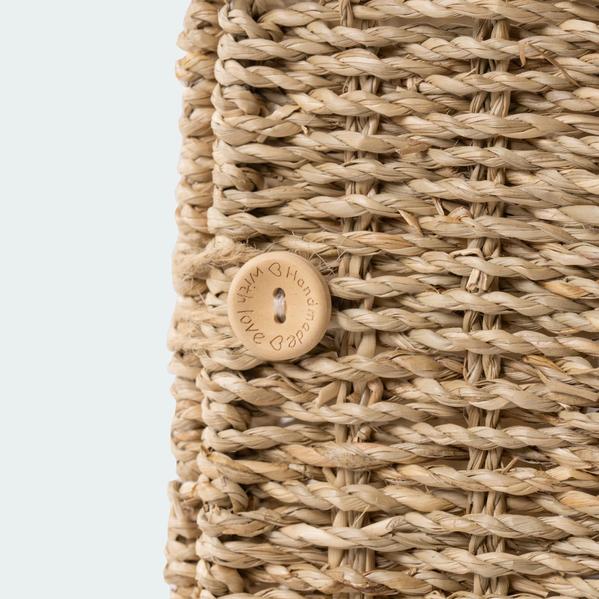 Cube Seagrass Wicker Basket With Linen Set of 2