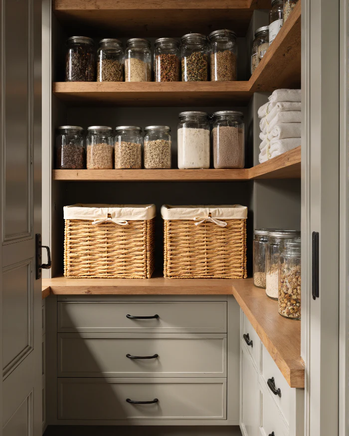 Foldable Cube Water Hyacinth Basket with Linen, Set of 2