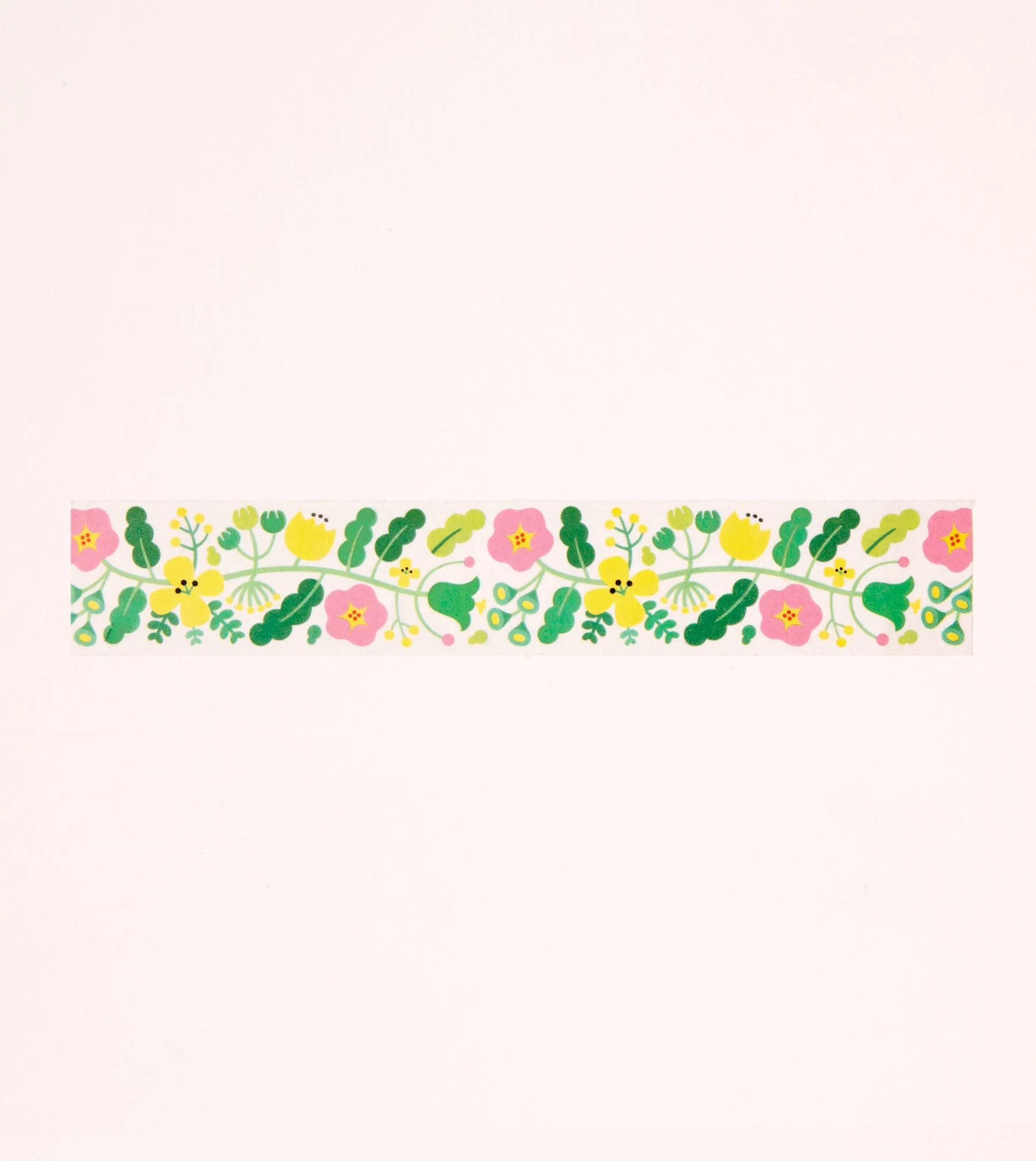 Green Floral Pattern Washi Tape - 25mm