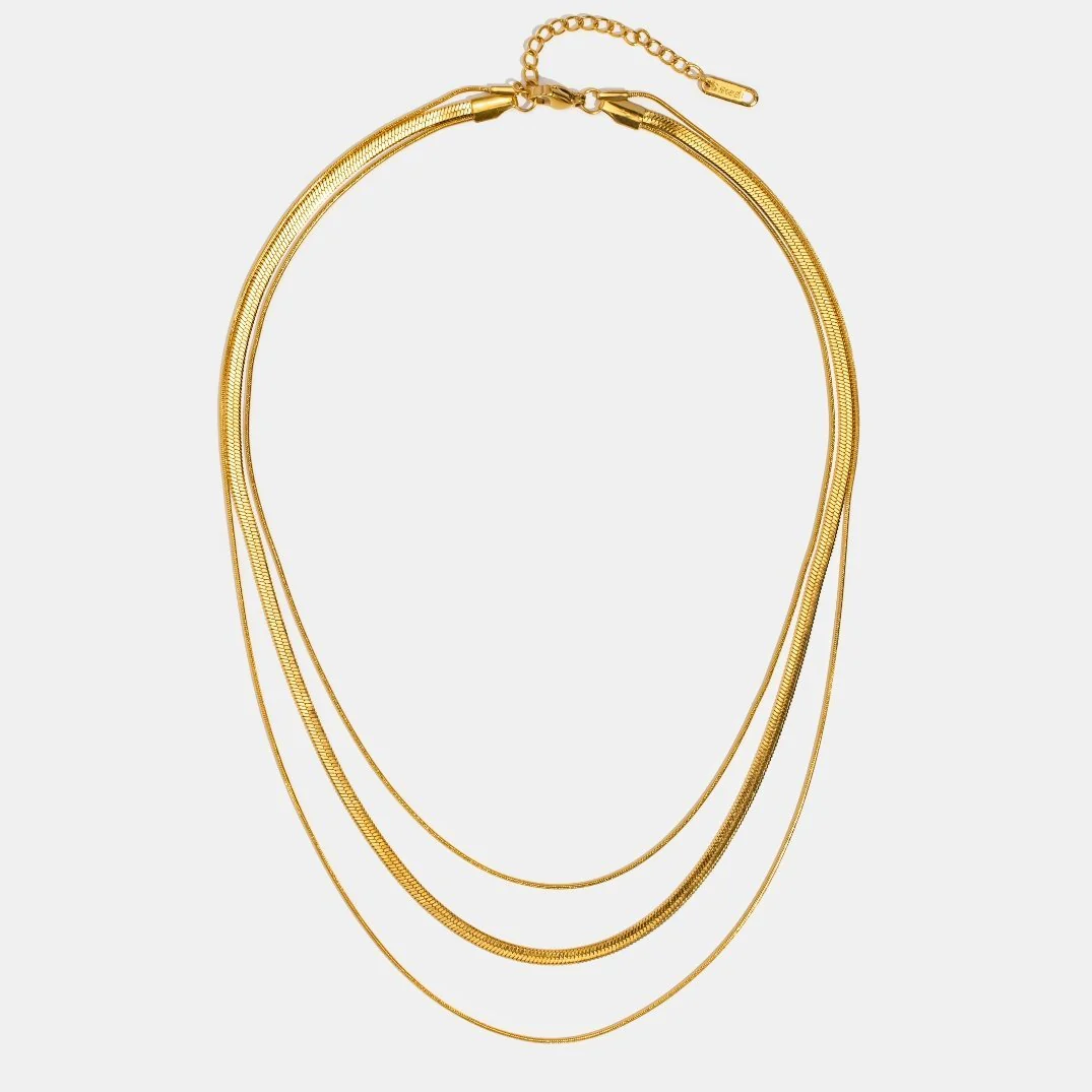 Gold Multi-Layered Chain  Necklace