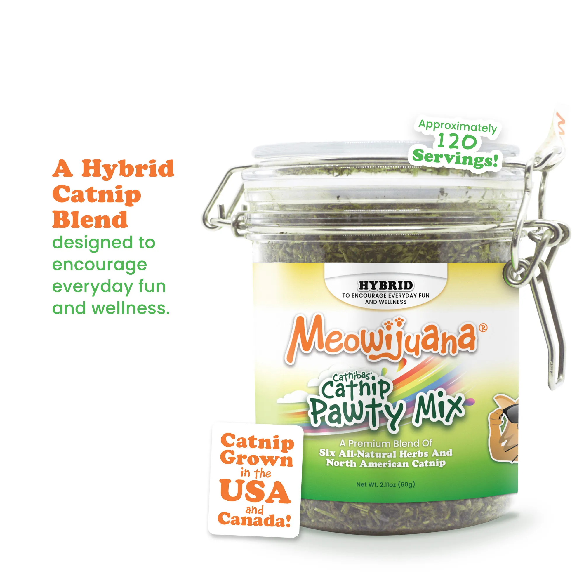 Jar of Catnibas® Catnip Pawty Mix