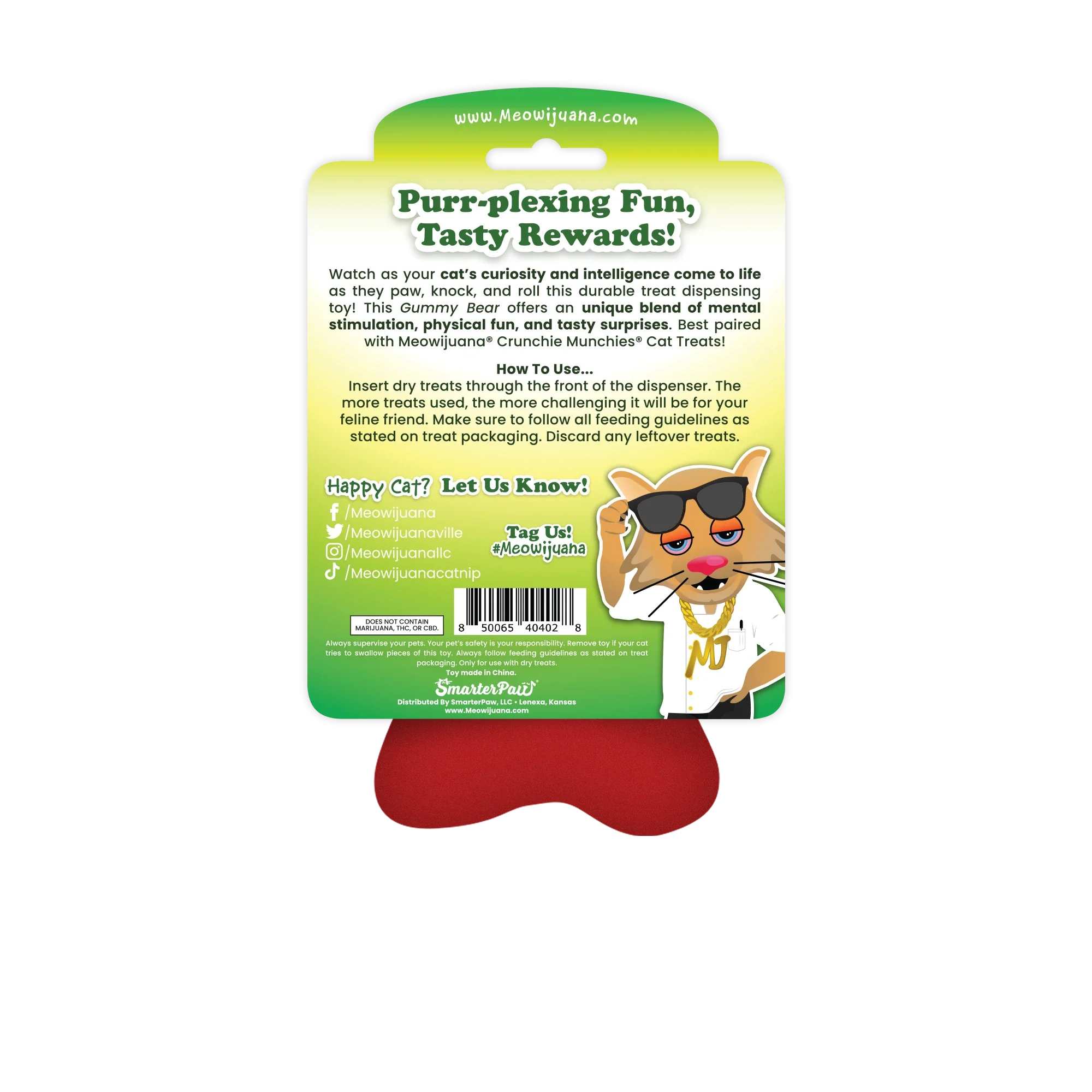 Knock N' Nibble Gummy Bear Refillable Treat Dispensing Toy