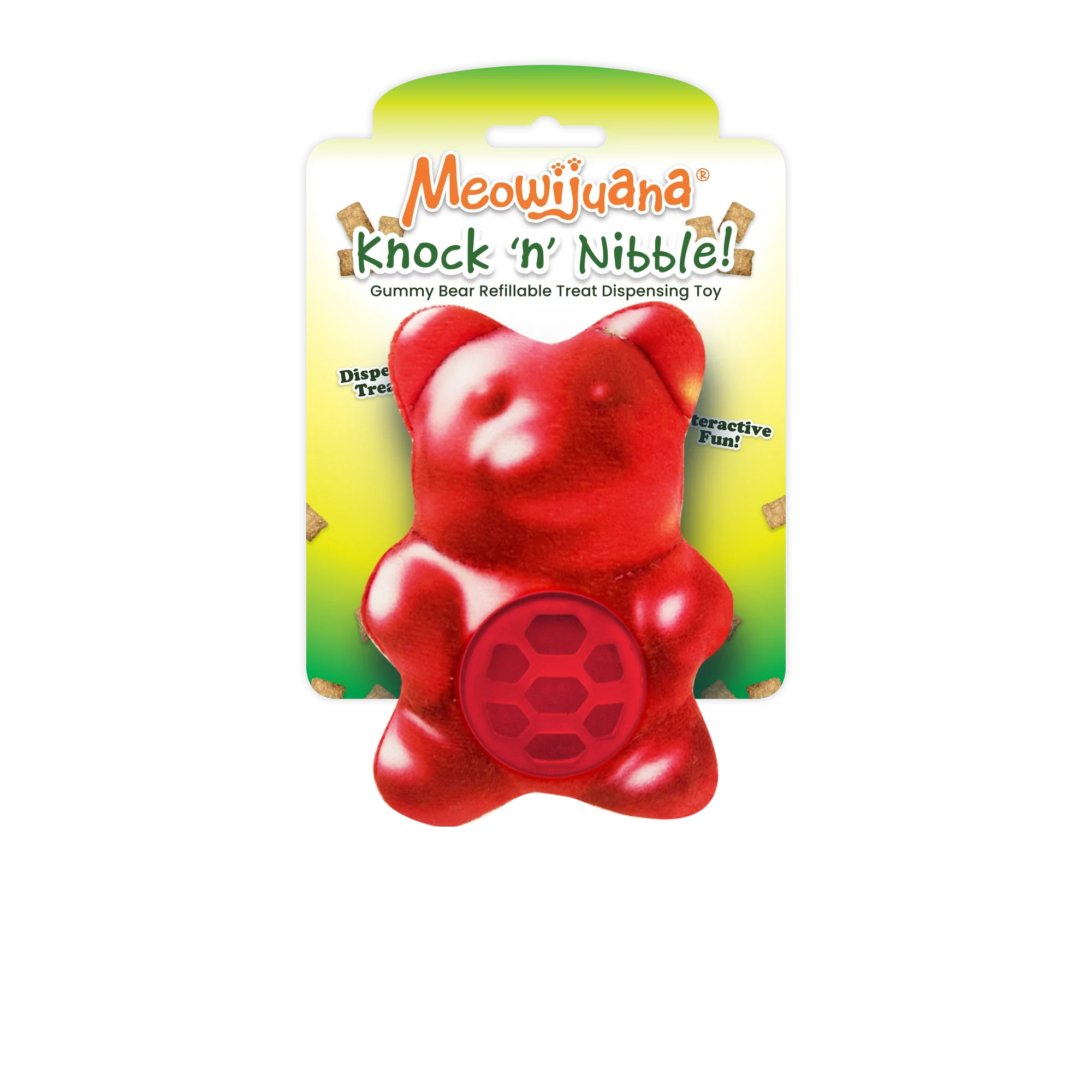 Knock N' Nibble Gummy Bear Refillable Treat Dispensing Toy