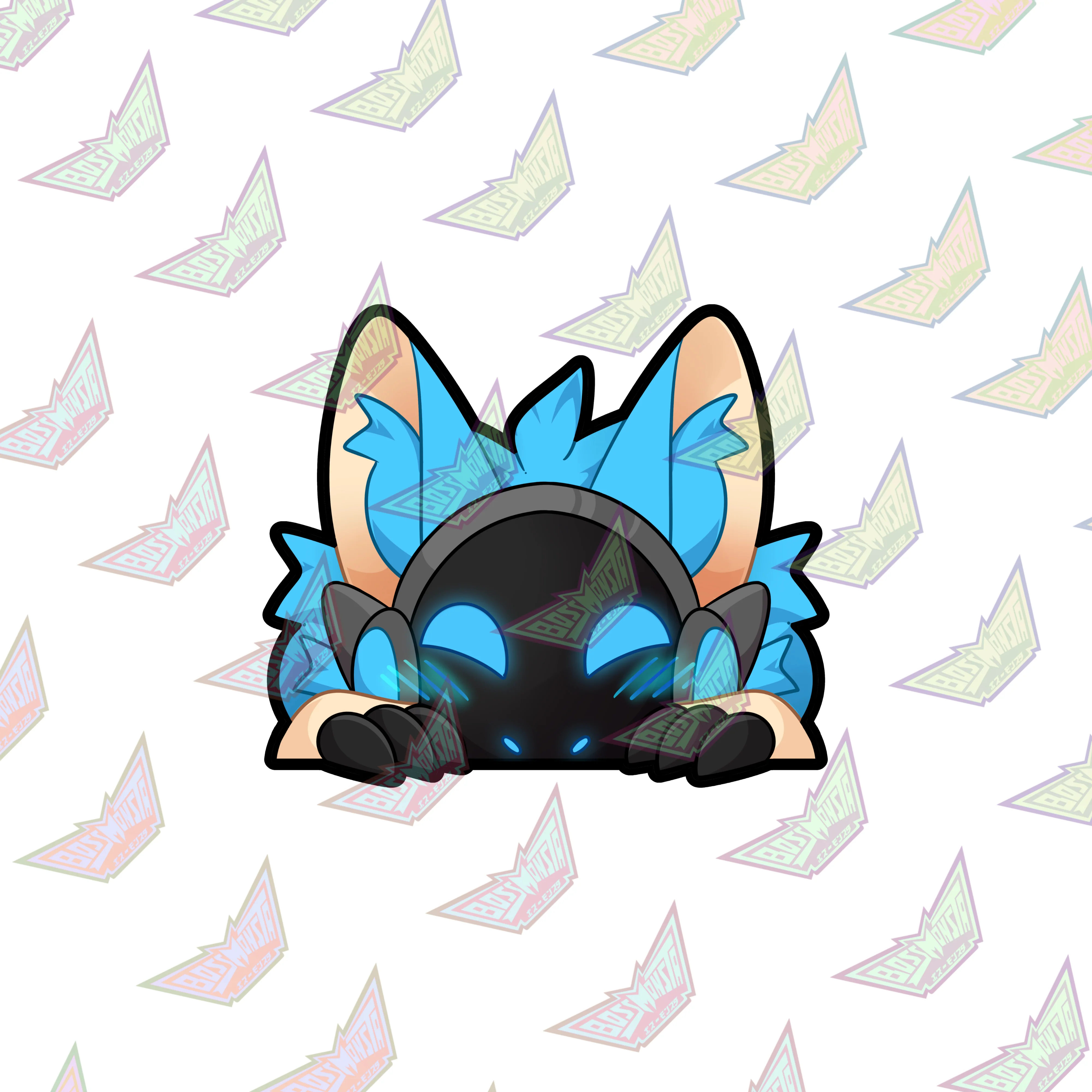 Protogen Peeky – 3 Glossy Sticker