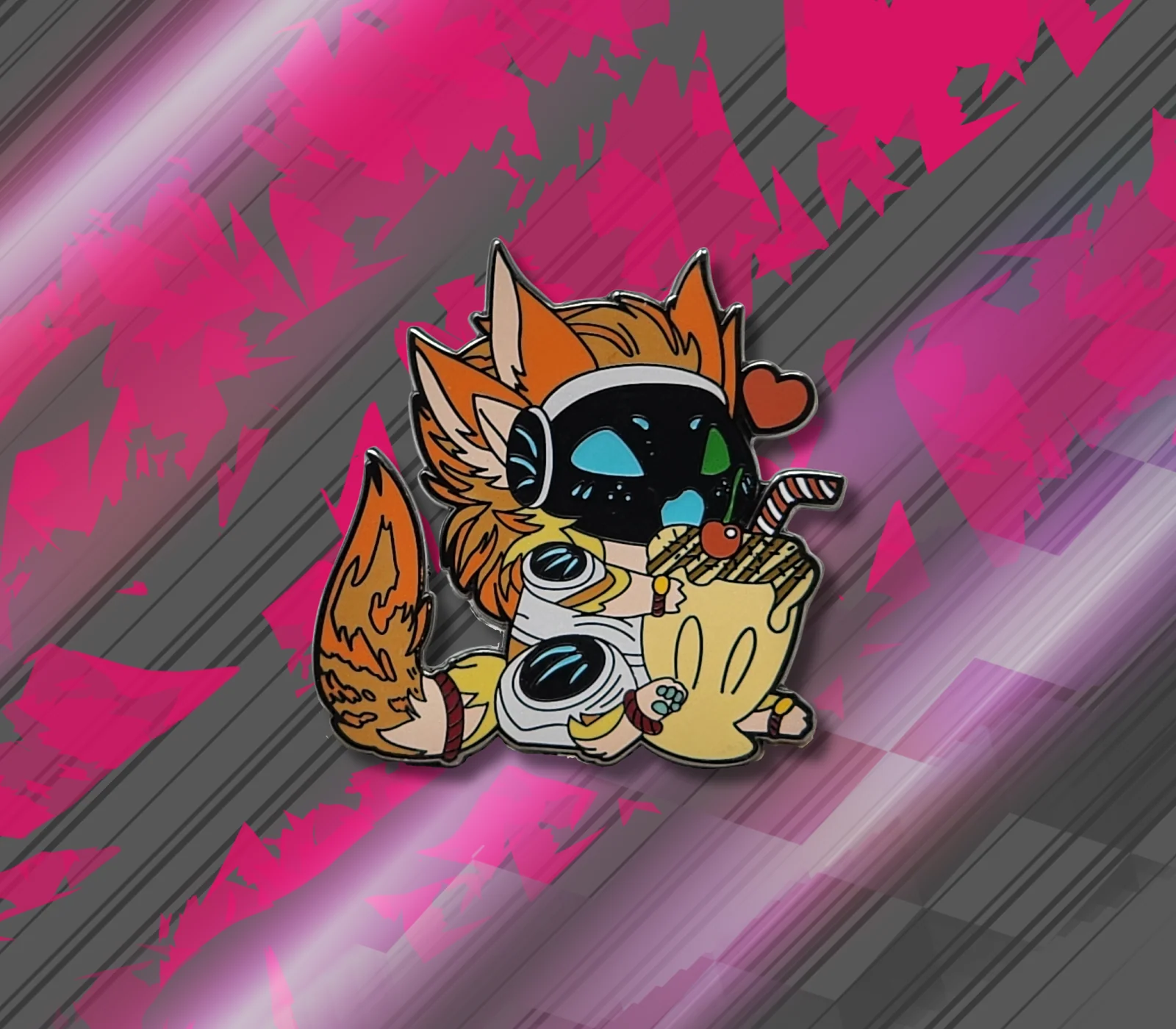 Atlas The Protogen Milkshake Pin -- 2 Enamel Pin