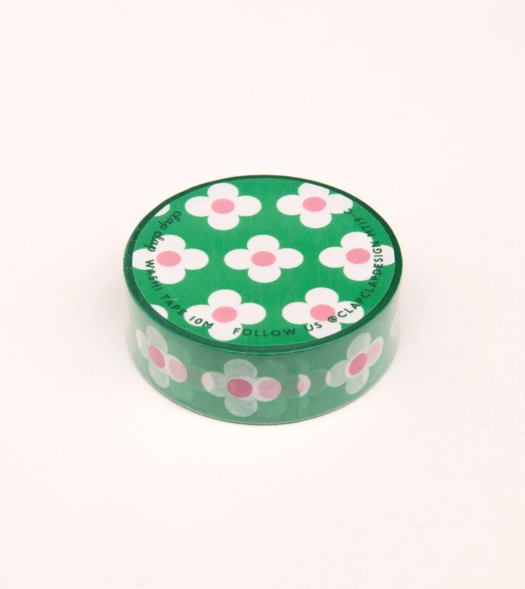 Green Retro Floral Washi Tape - 15mm