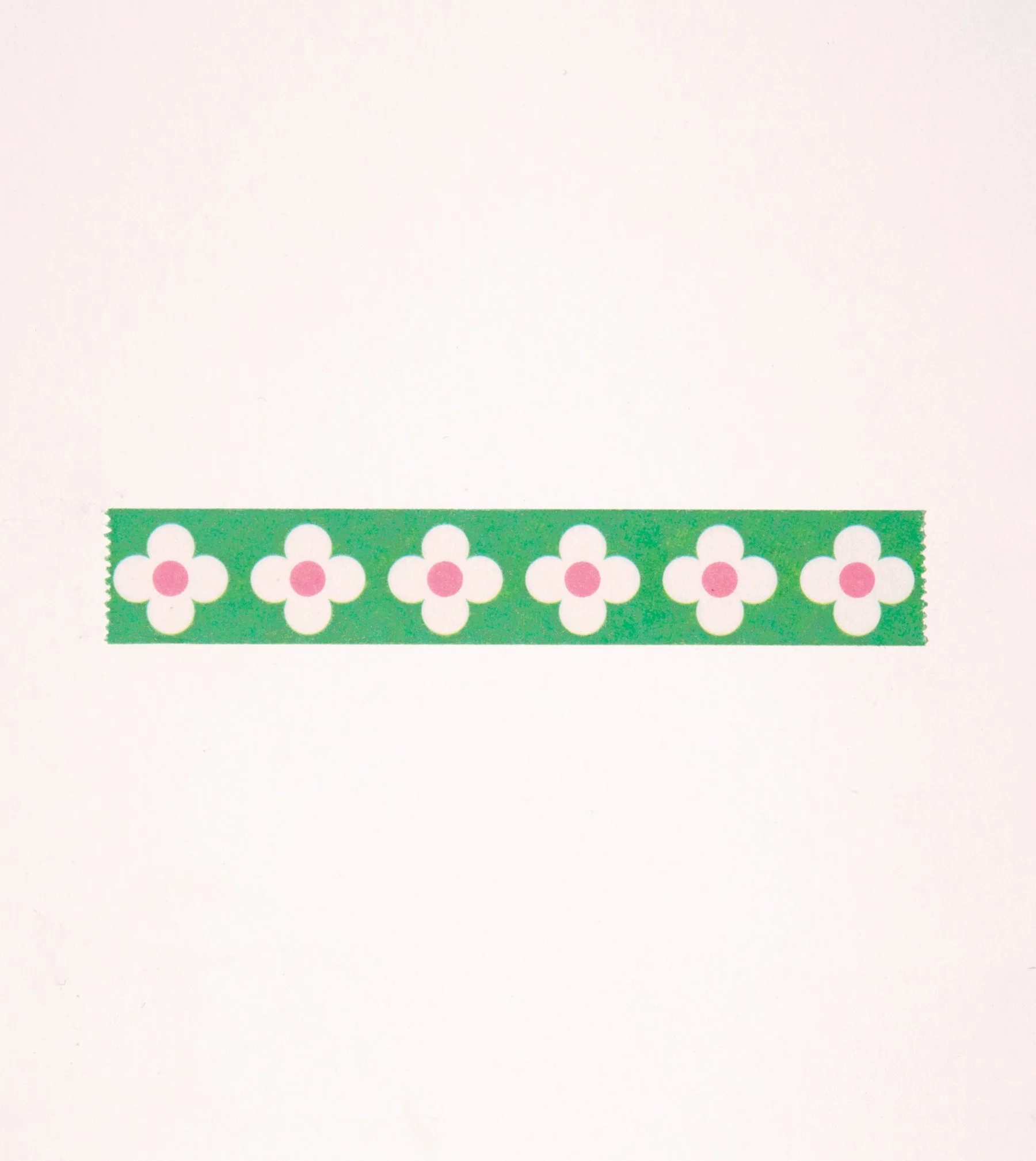 Green Retro Floral Washi Tape - 15mm