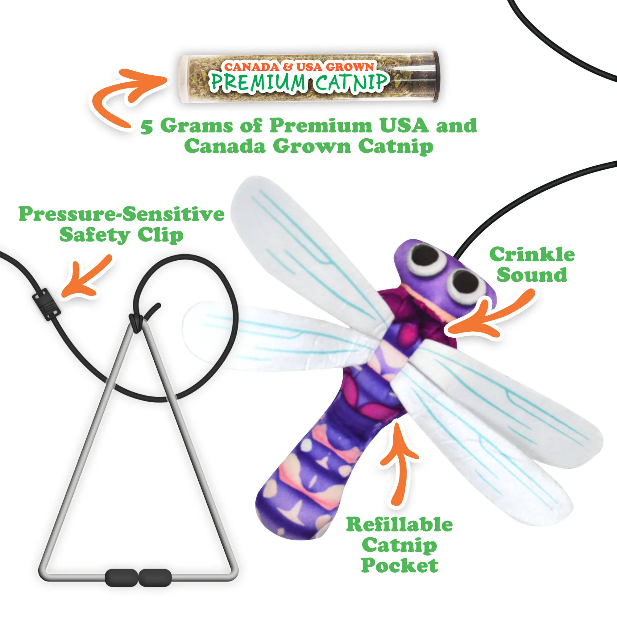 Jump 'n' Jamb Dragonfly Catnip Teaser Toy