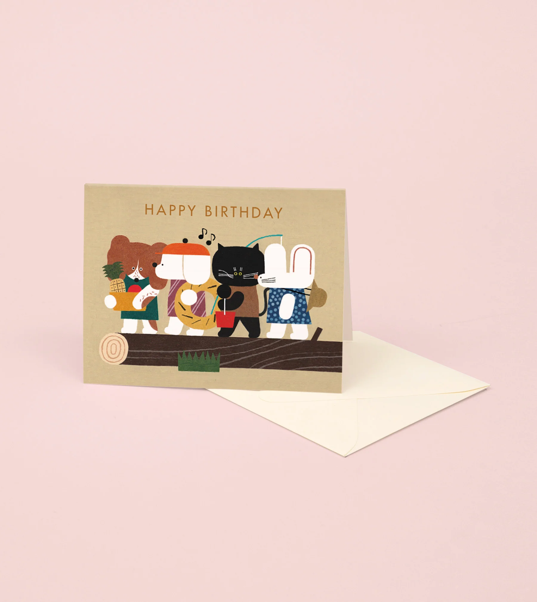 Summer Vacation Animal Birthday Card