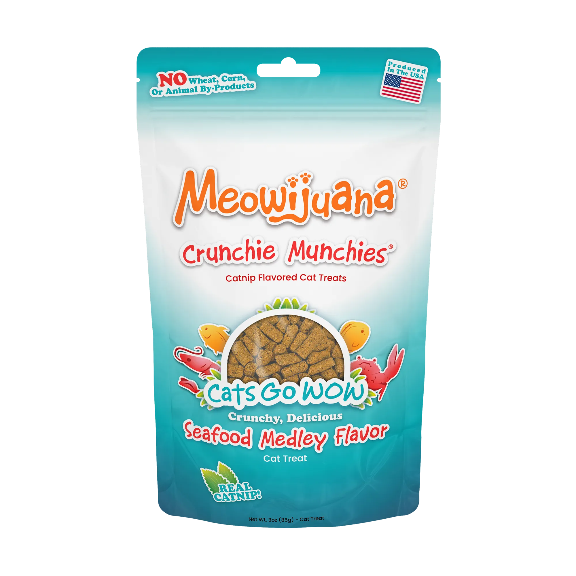 Crunchie Munchies®  Seafood and Catnip Flavor Cat Treats