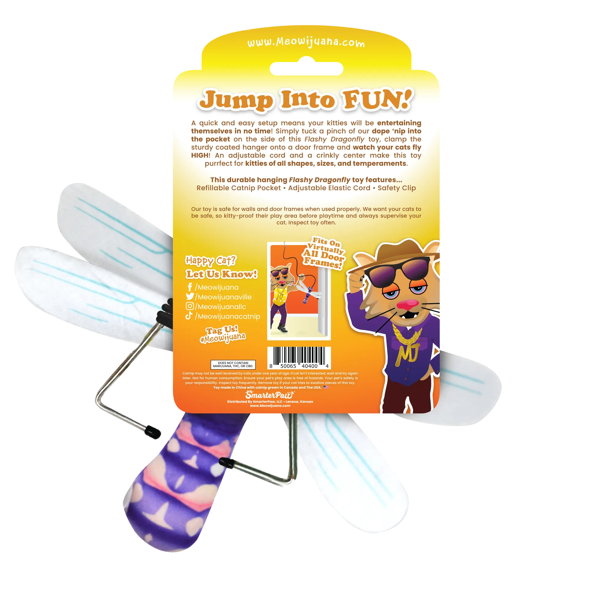 Jump 'n' Jamb Dragonfly Catnip Teaser Toy