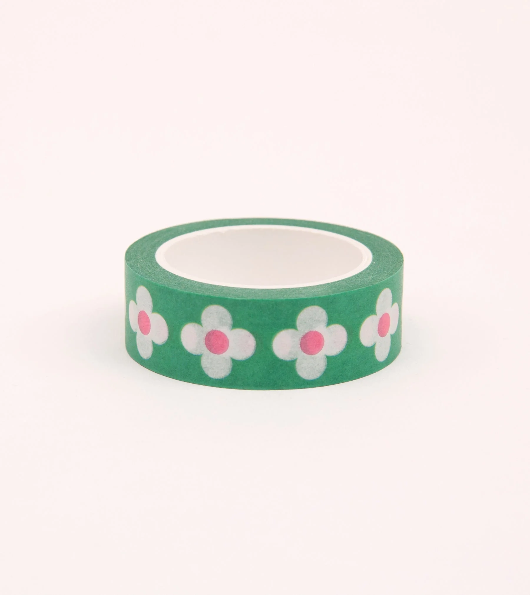 Green Retro Floral Washi Tape - 15mm