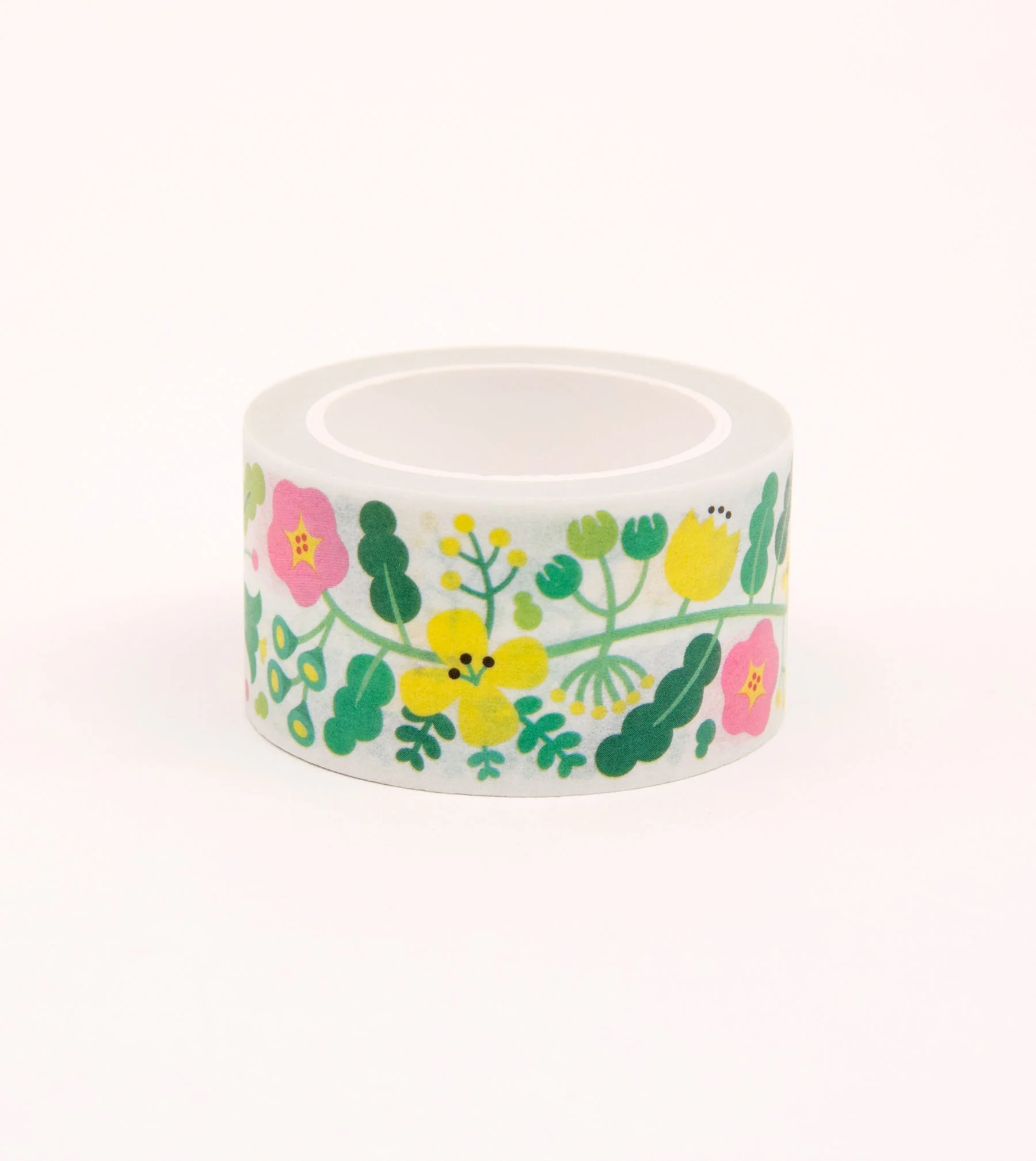Green Floral Pattern Washi Tape - 25mm