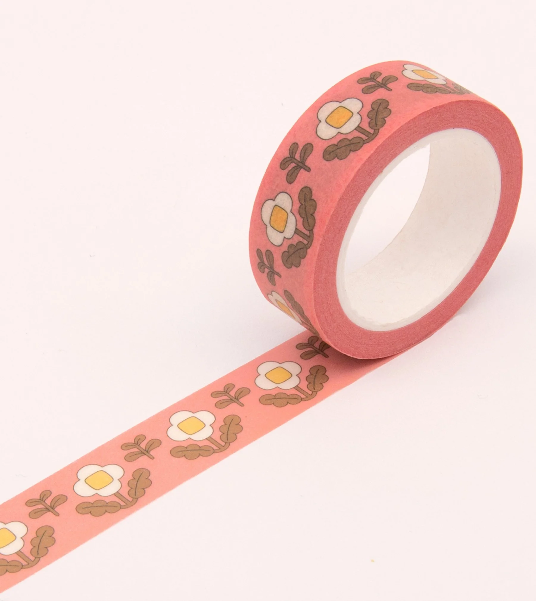 Floral Washi Tape - Vintage Pink - 15mm