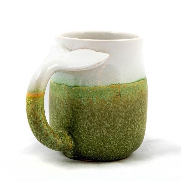 Mug whale tail handle green