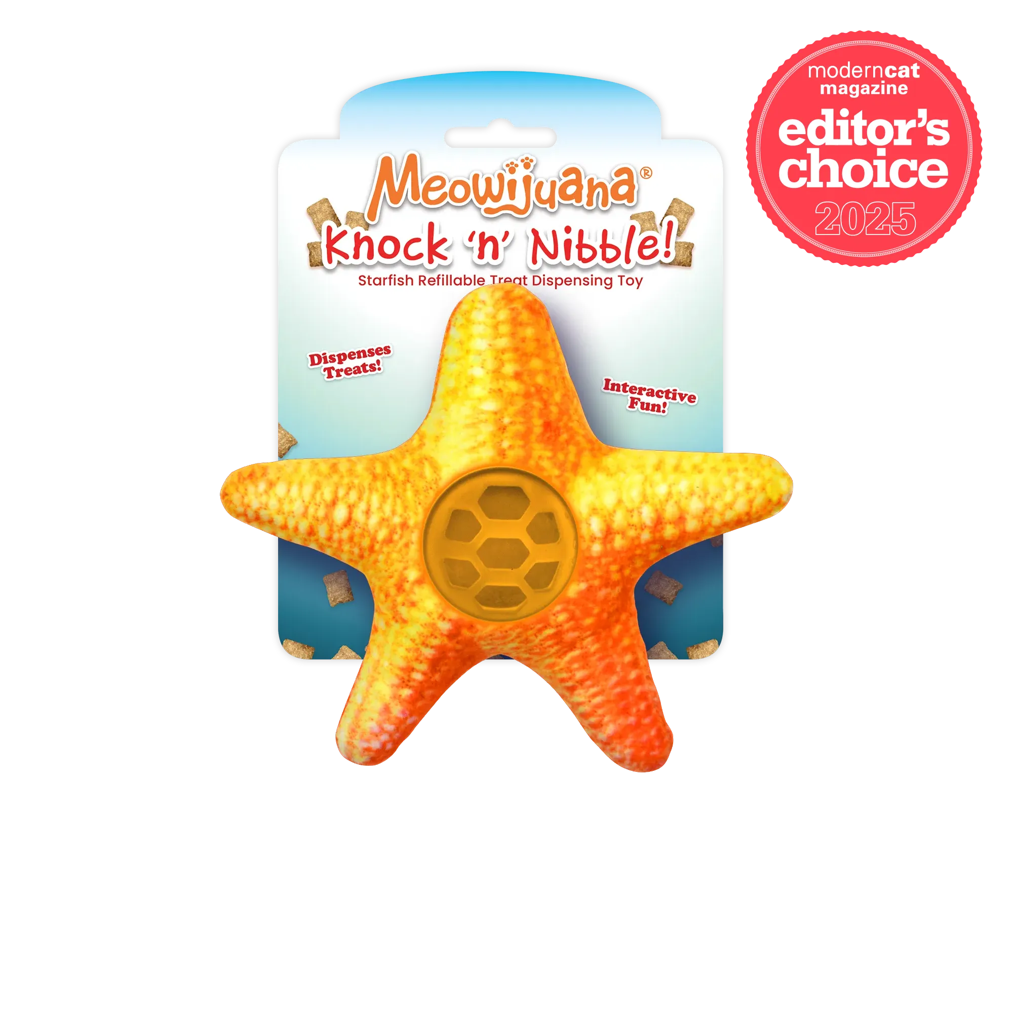 Knock 'n' Nibble Starfish Refillable Treat Dispensing Cat Toy