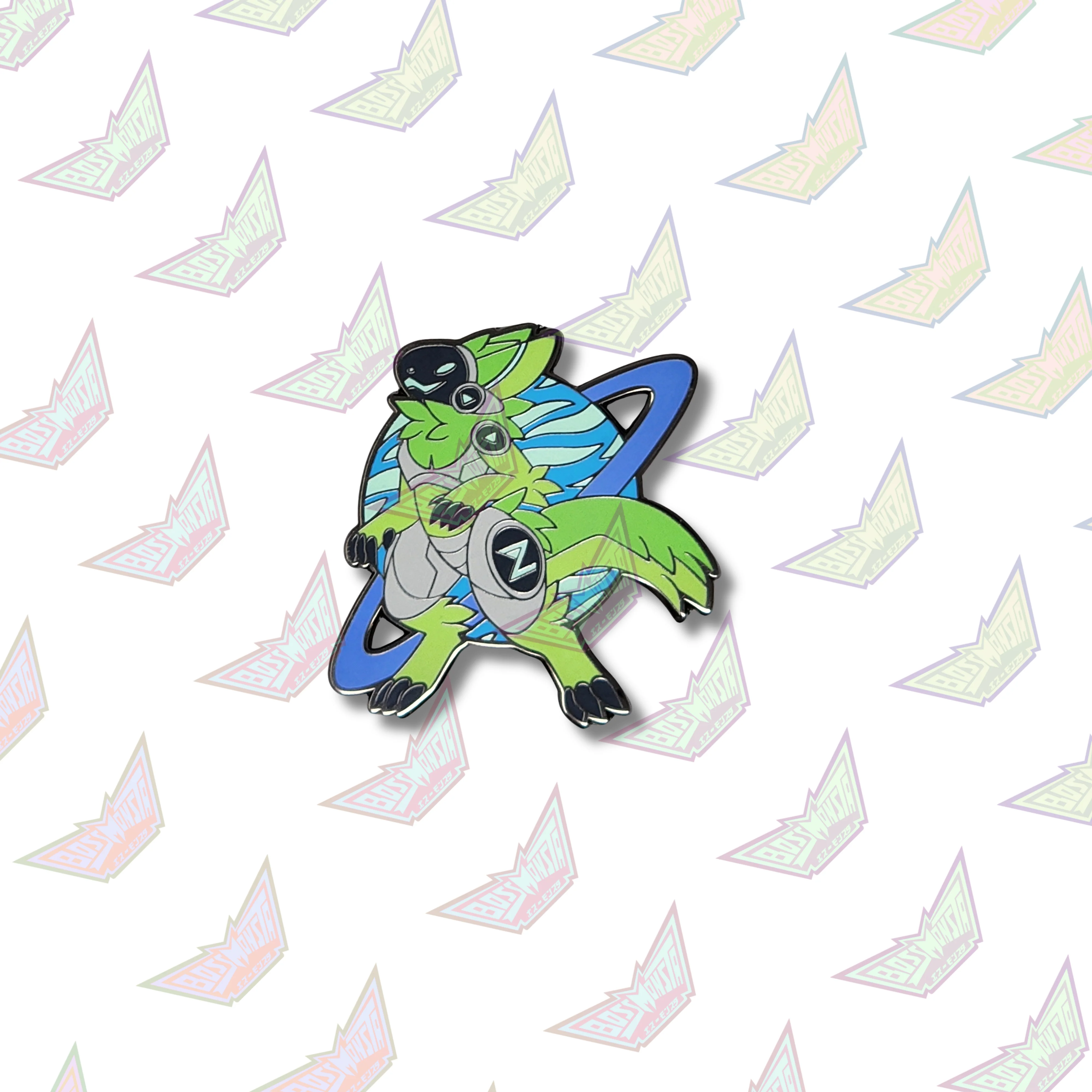 Protogen Around The World -- 2 Glow In The Dark Enamel Pin