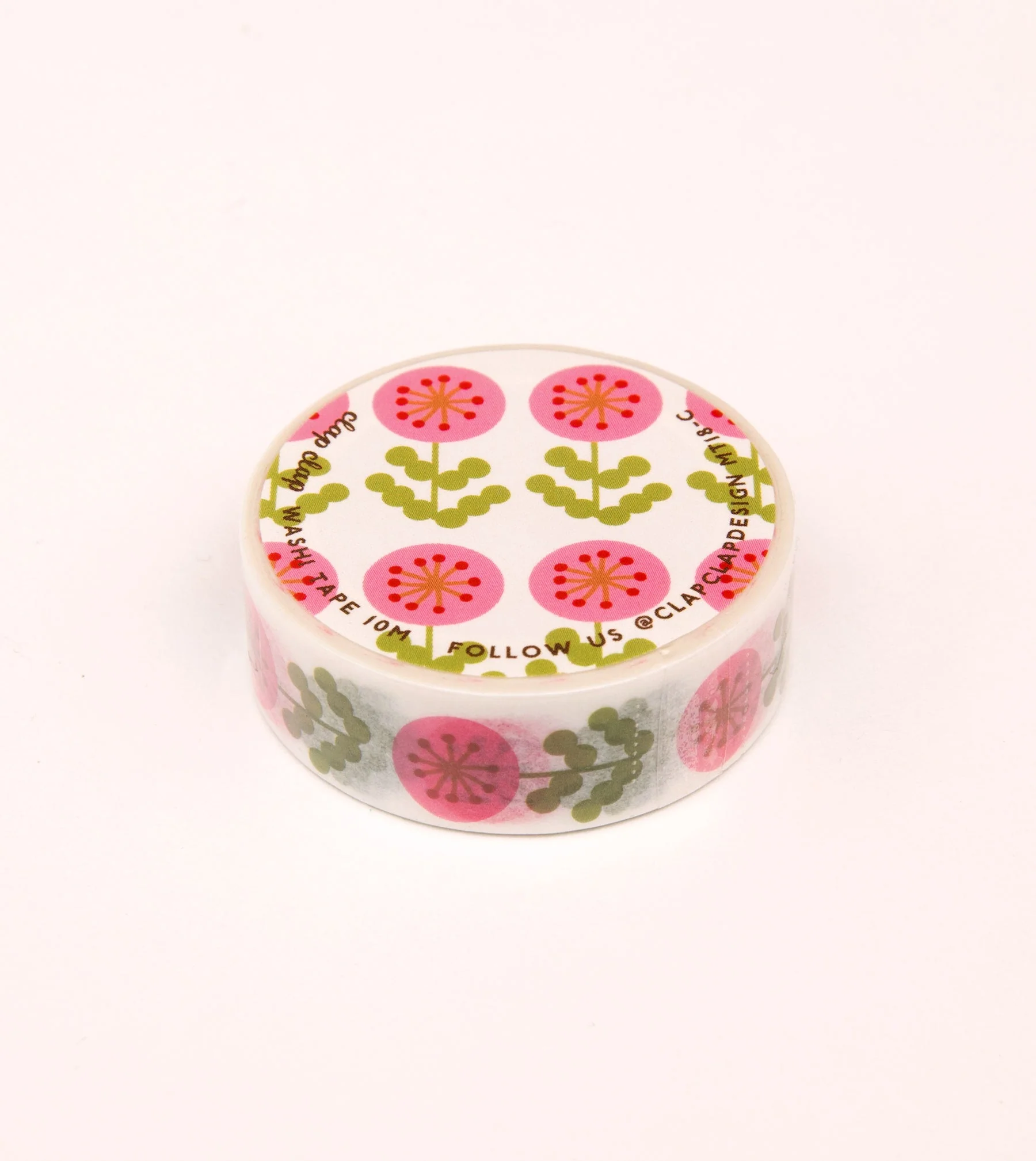 Pink Floral Washi Tape - 15mm