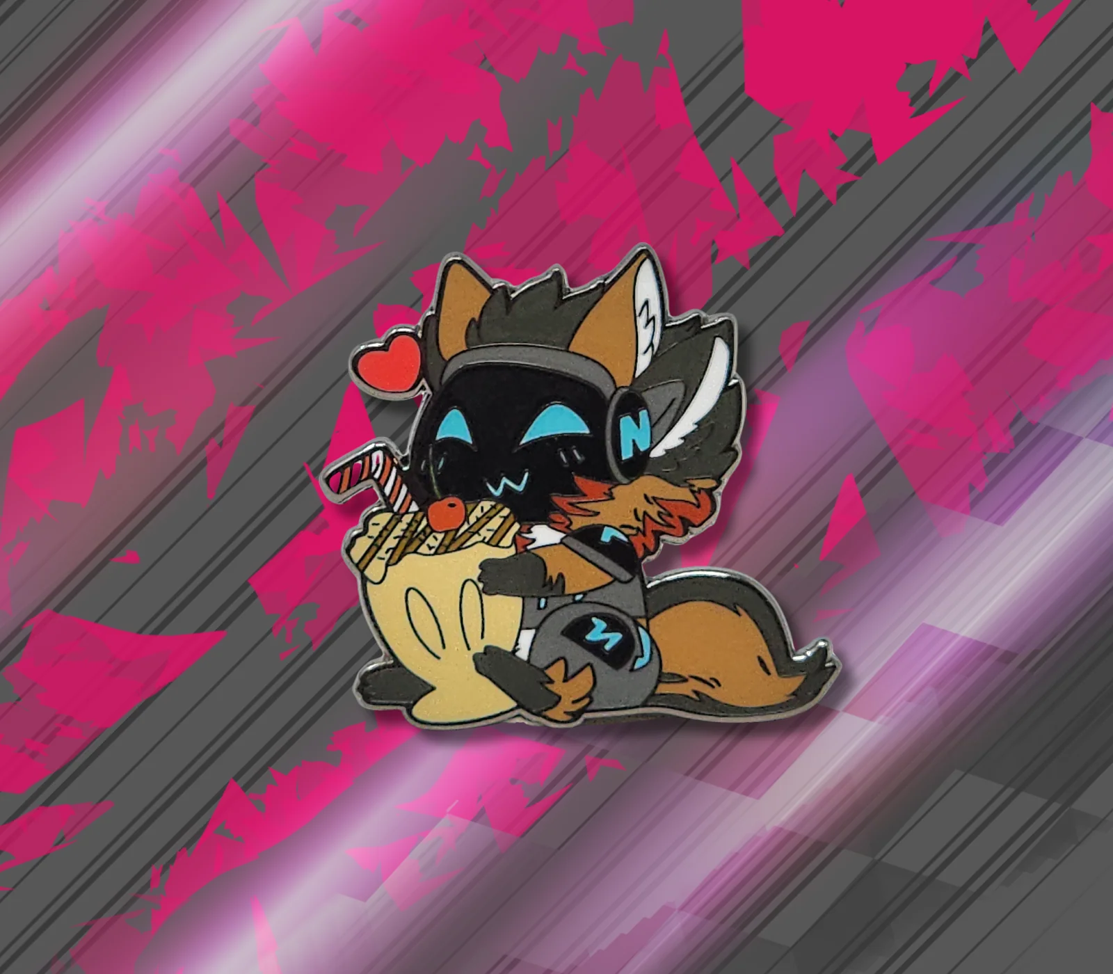 Nexus The Protogen Milkshake Pin -- 2 Enamel Pin