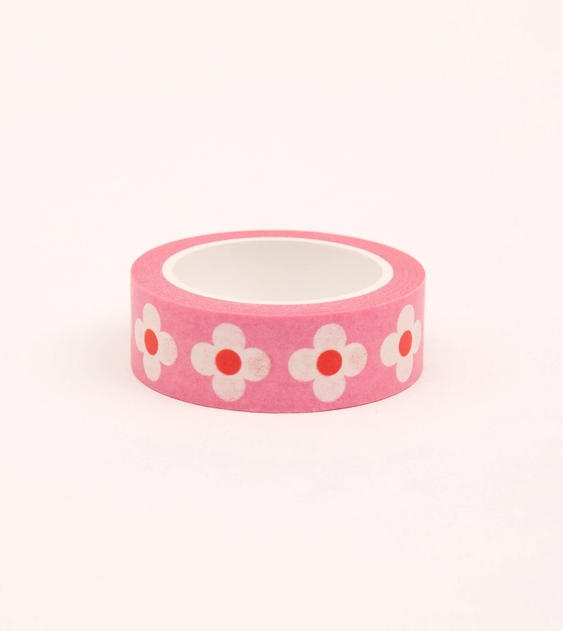 Pink Retro Floral Washi Tape - 15mm