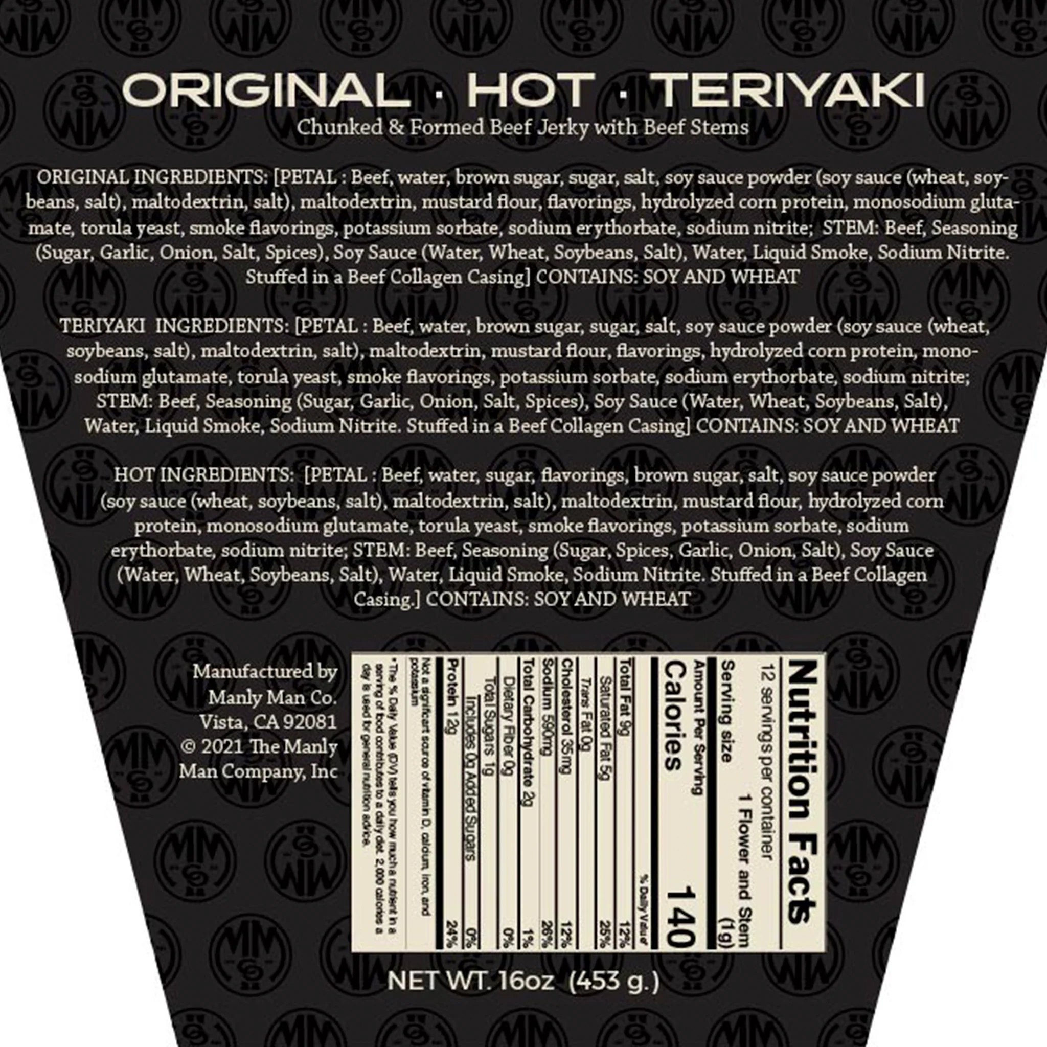 Beef Jerky Flower Bouquet - Black Steel Edition