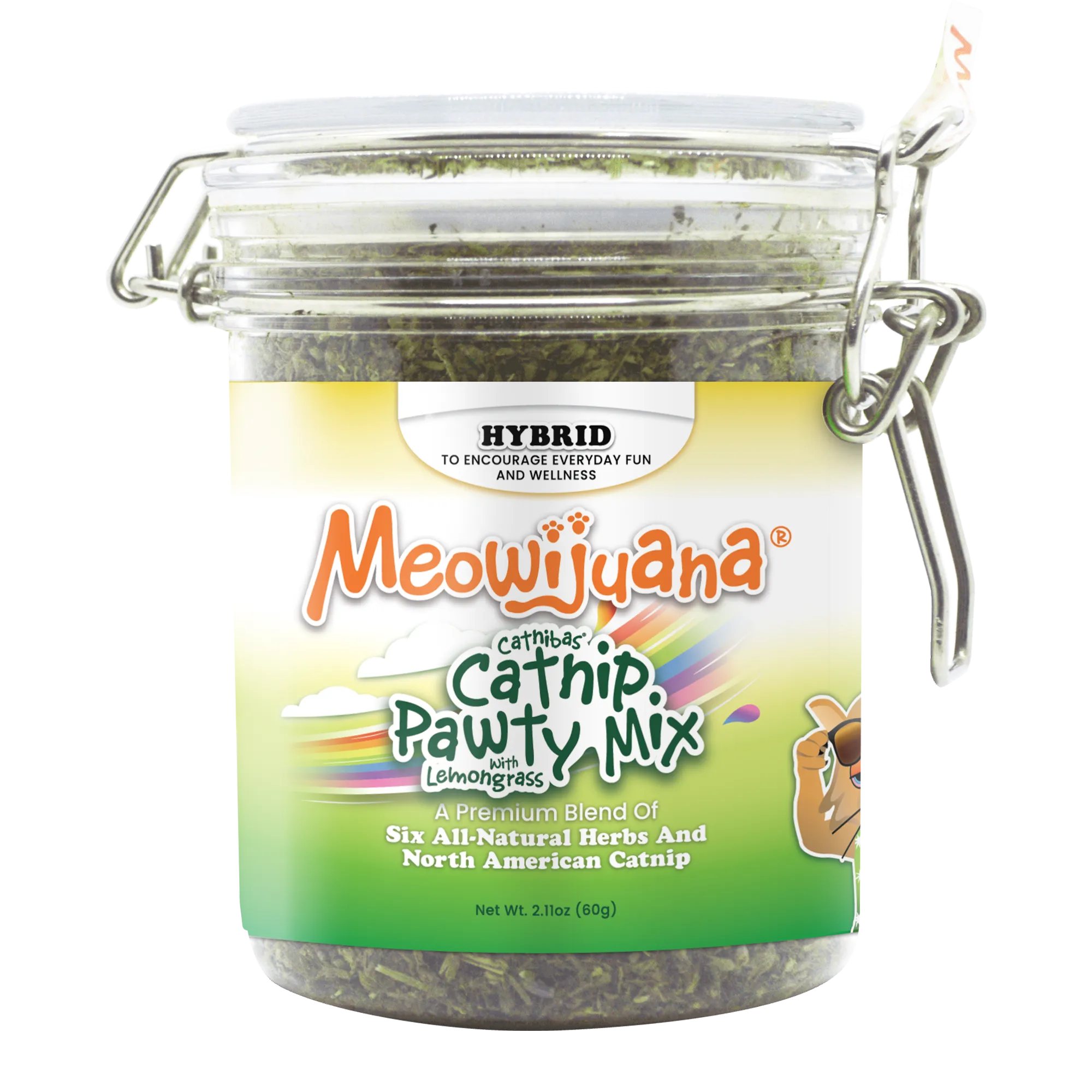 Jar of Catnibas® Catnip Lemongrass Pawty Mix
