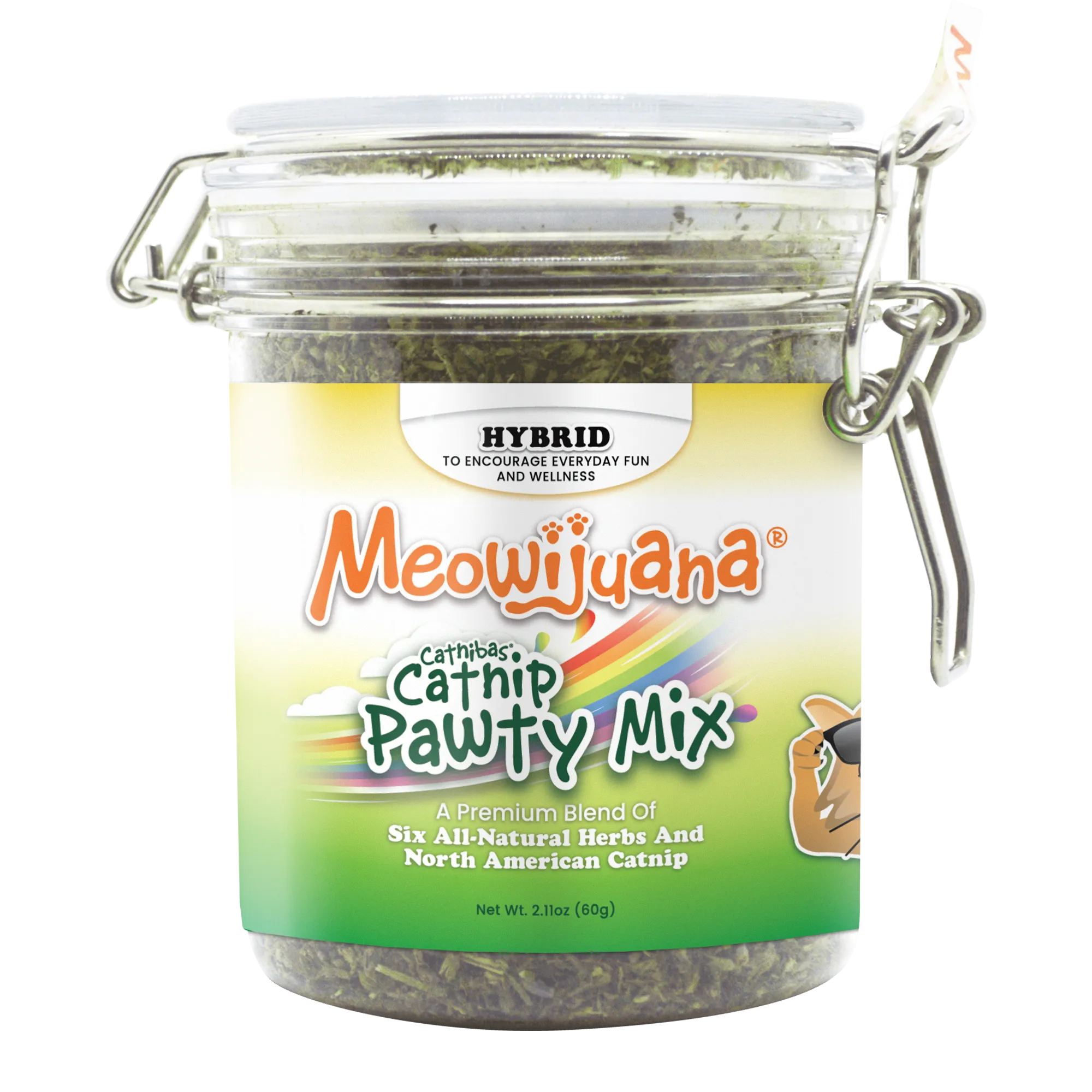 Jar of Catnibas® Catnip Pawty Mix