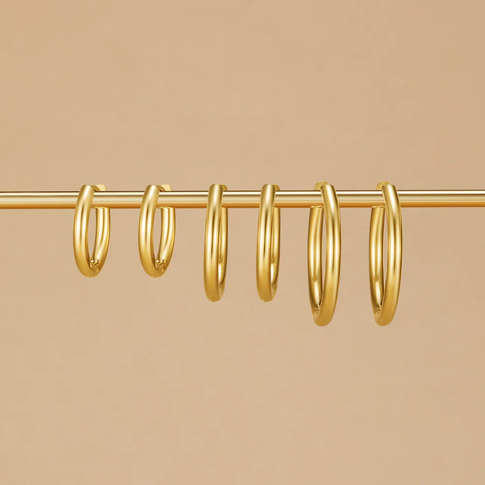 Triple Hoop Earrings Set