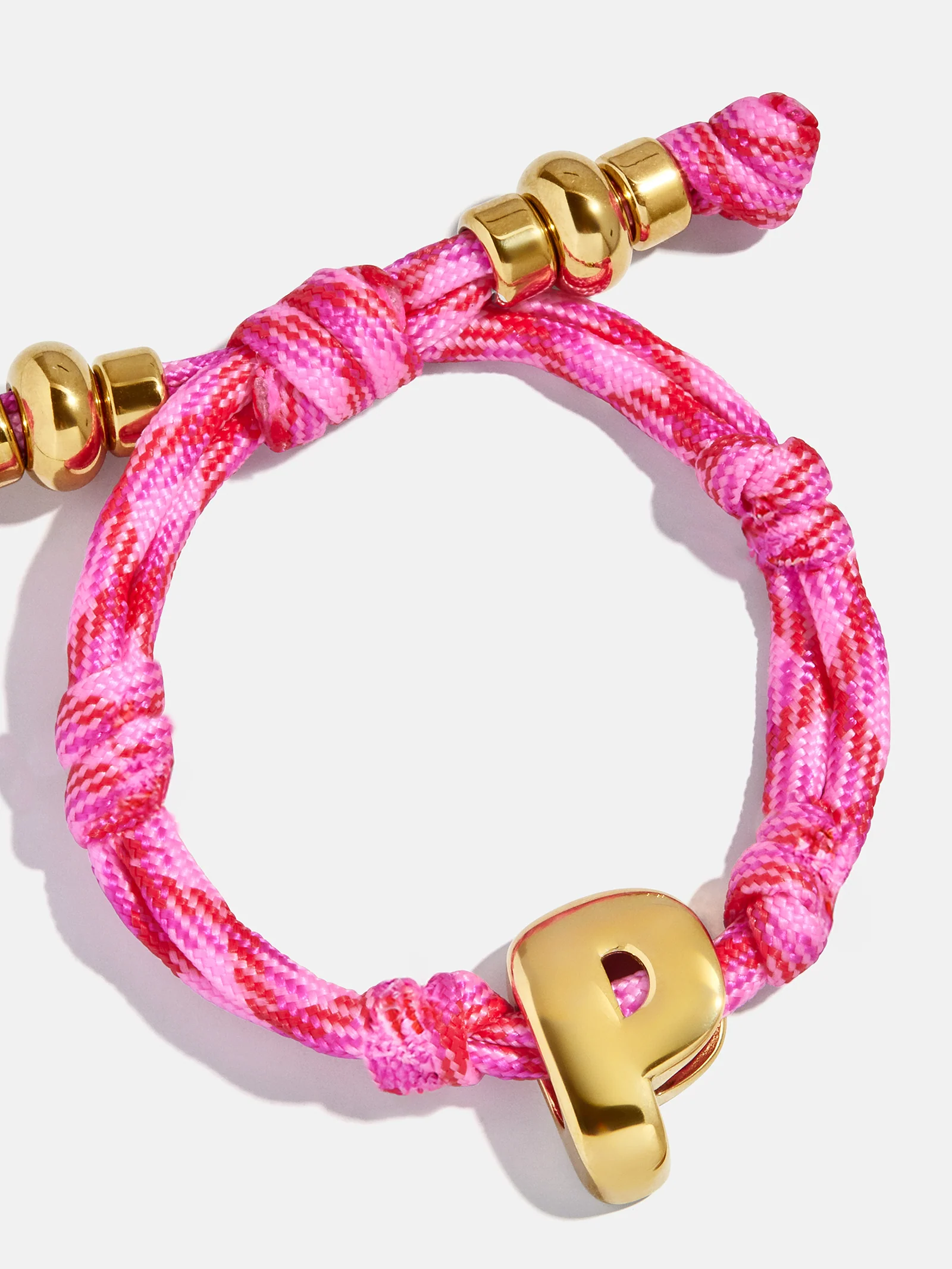 Dive In Initial Bracelet - Pink Strawberry Cord