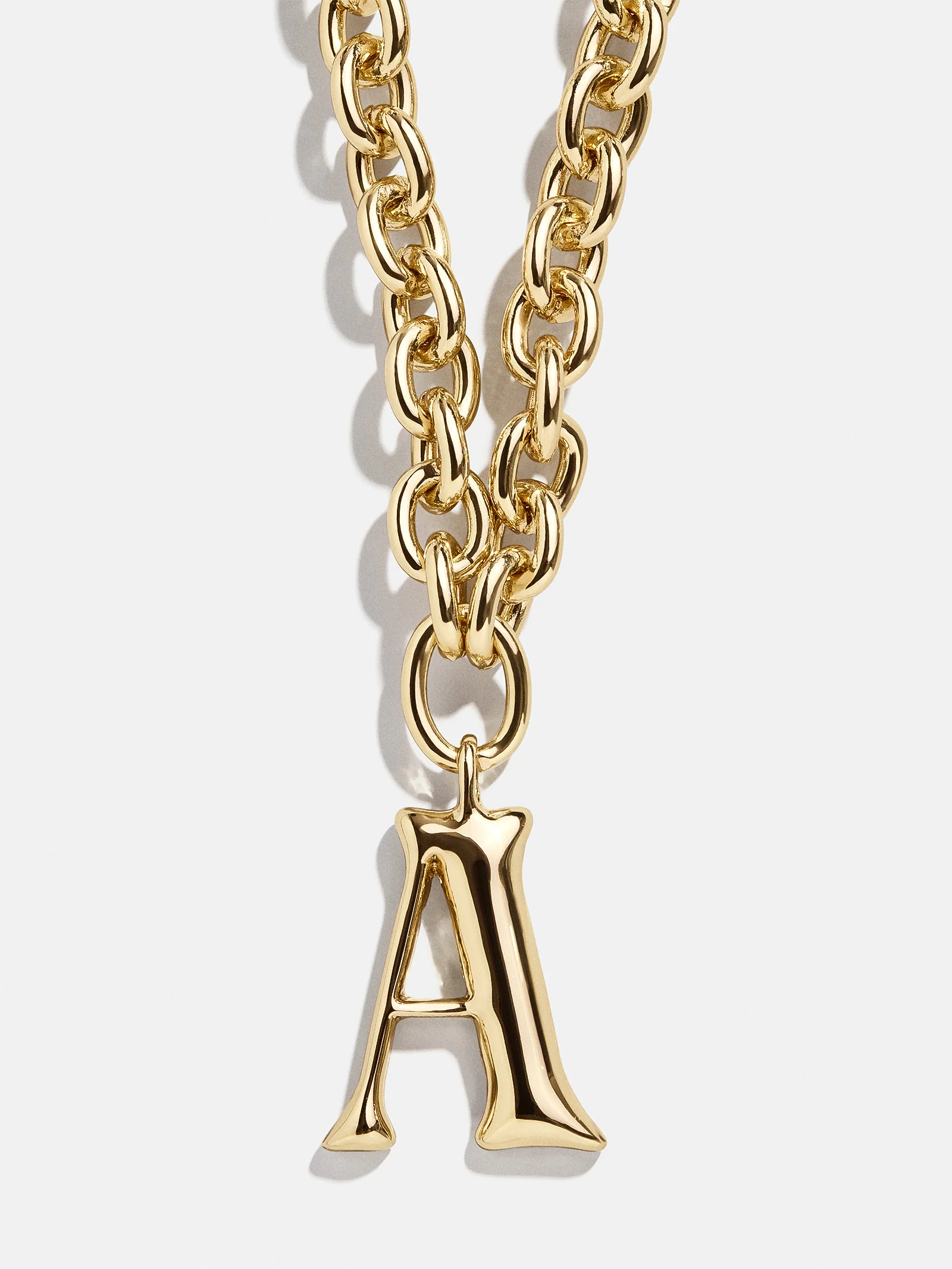 Chunky Charm Initial Necklace - Gold