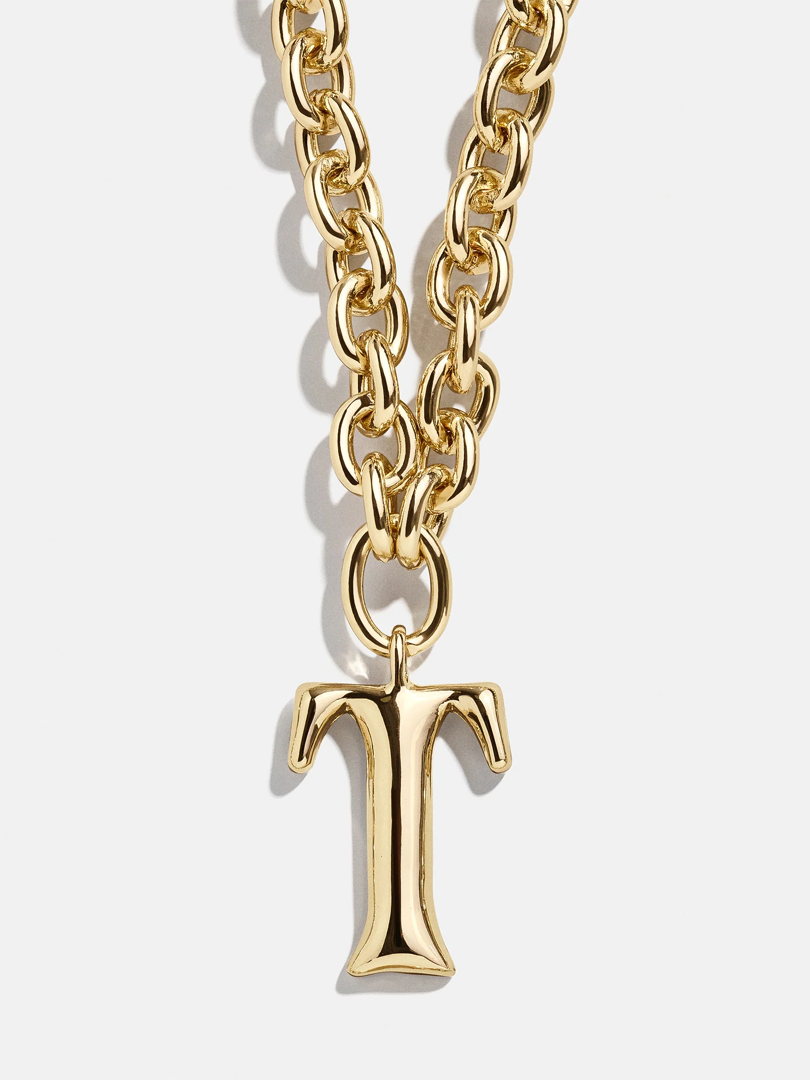 Chunky Charm Initial Necklace - Gold