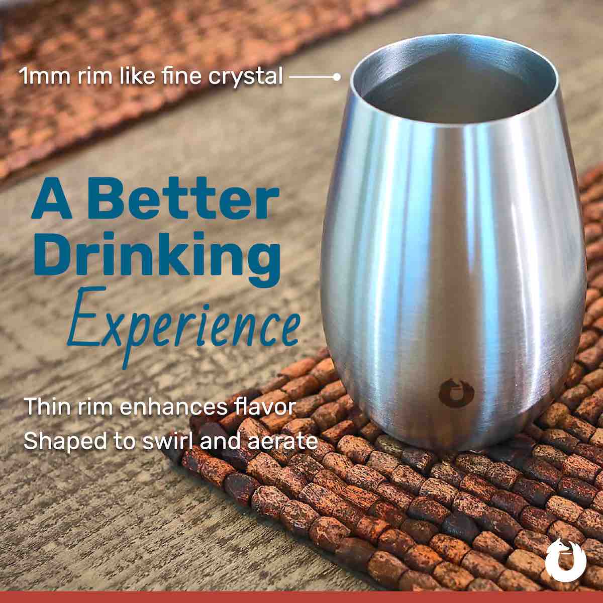 Stainless Steel Sauvignon Blanc Wine Glass, Set of 2 - Marble