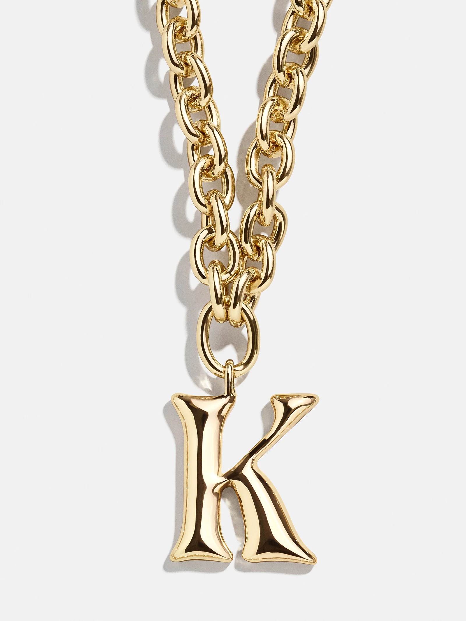 Chunky Charm Initial Necklace - Gold