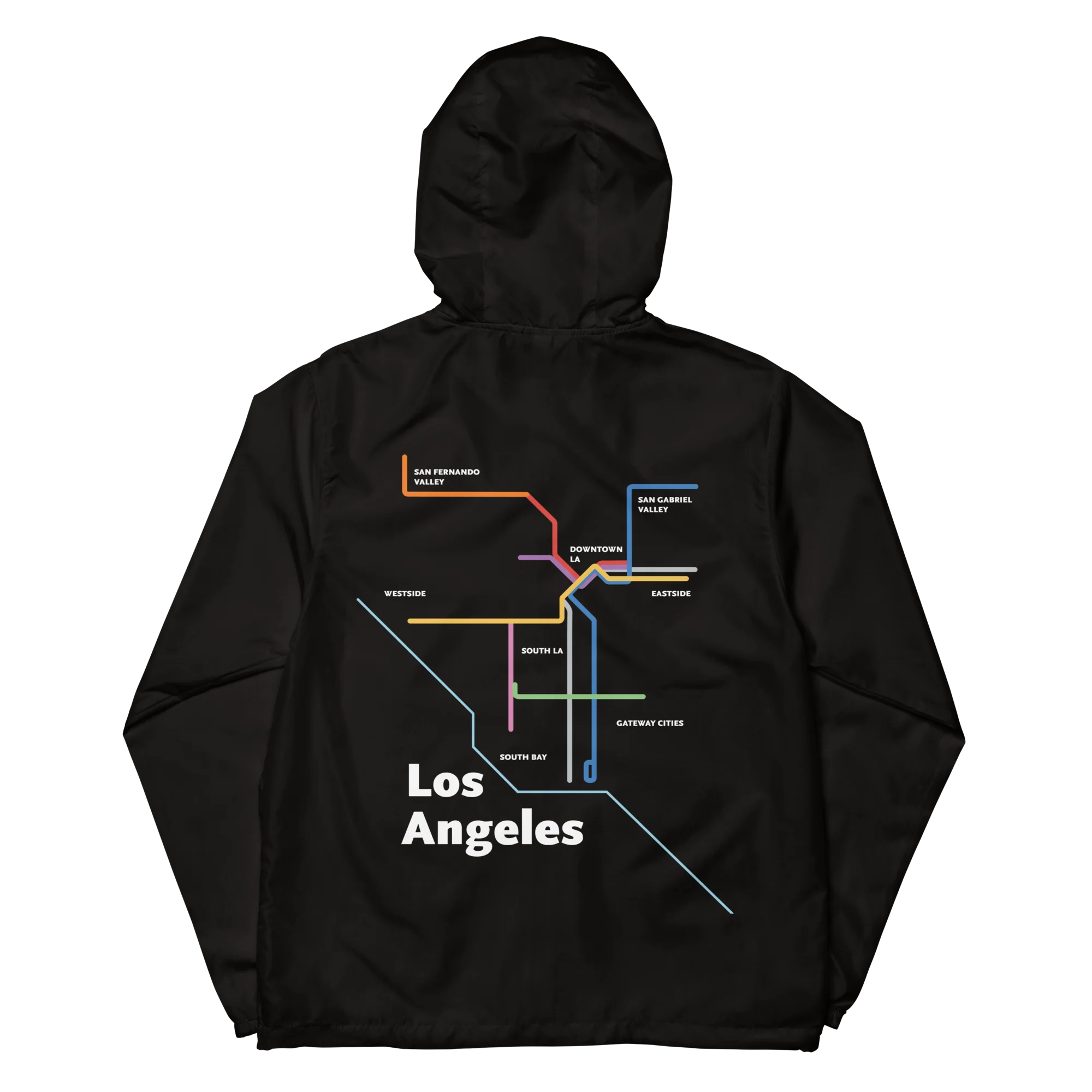 Los Angeles Dark Mode Map Unisex Windbreaker