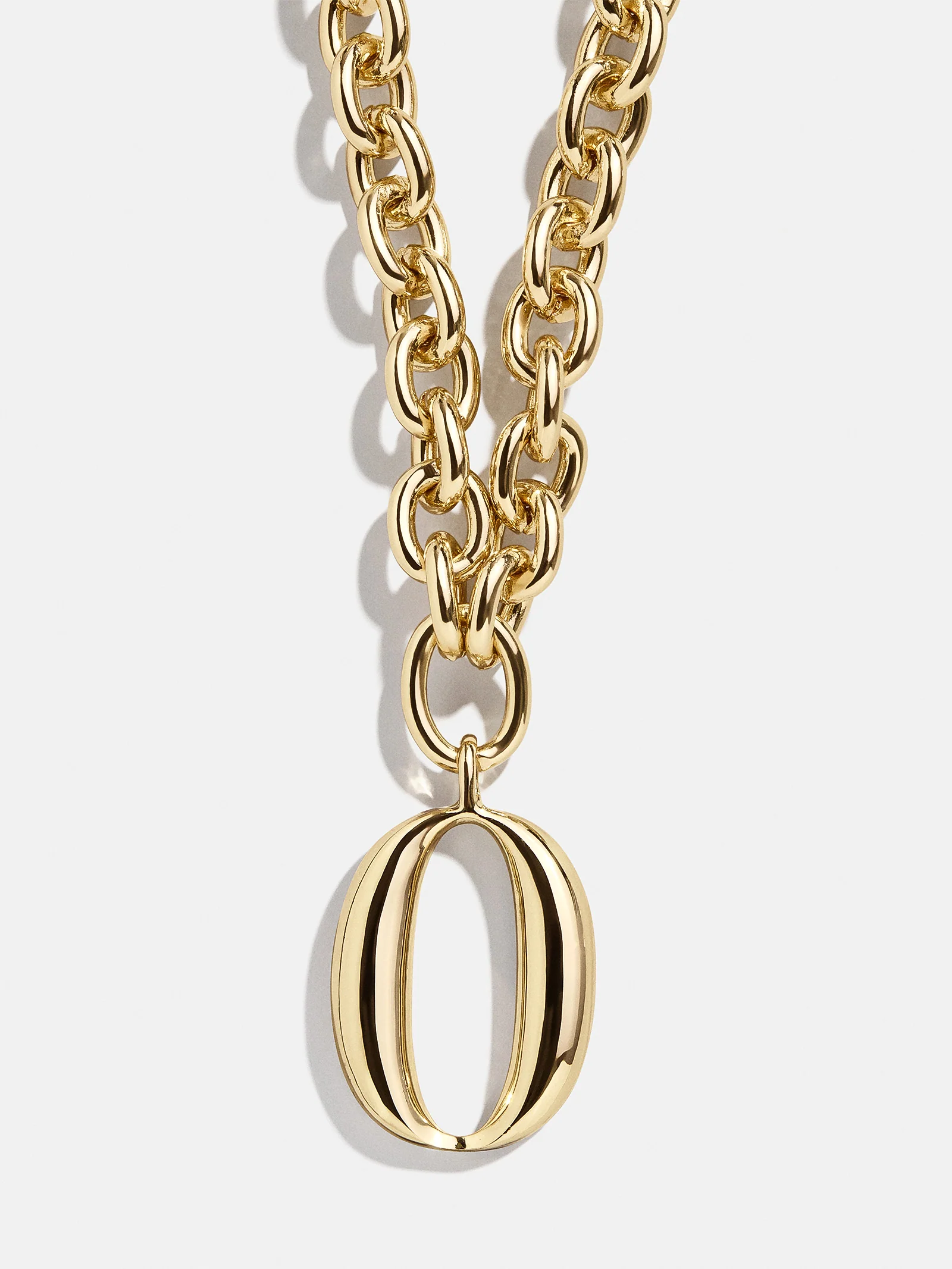 Chunky Charm Initial Necklace - Gold