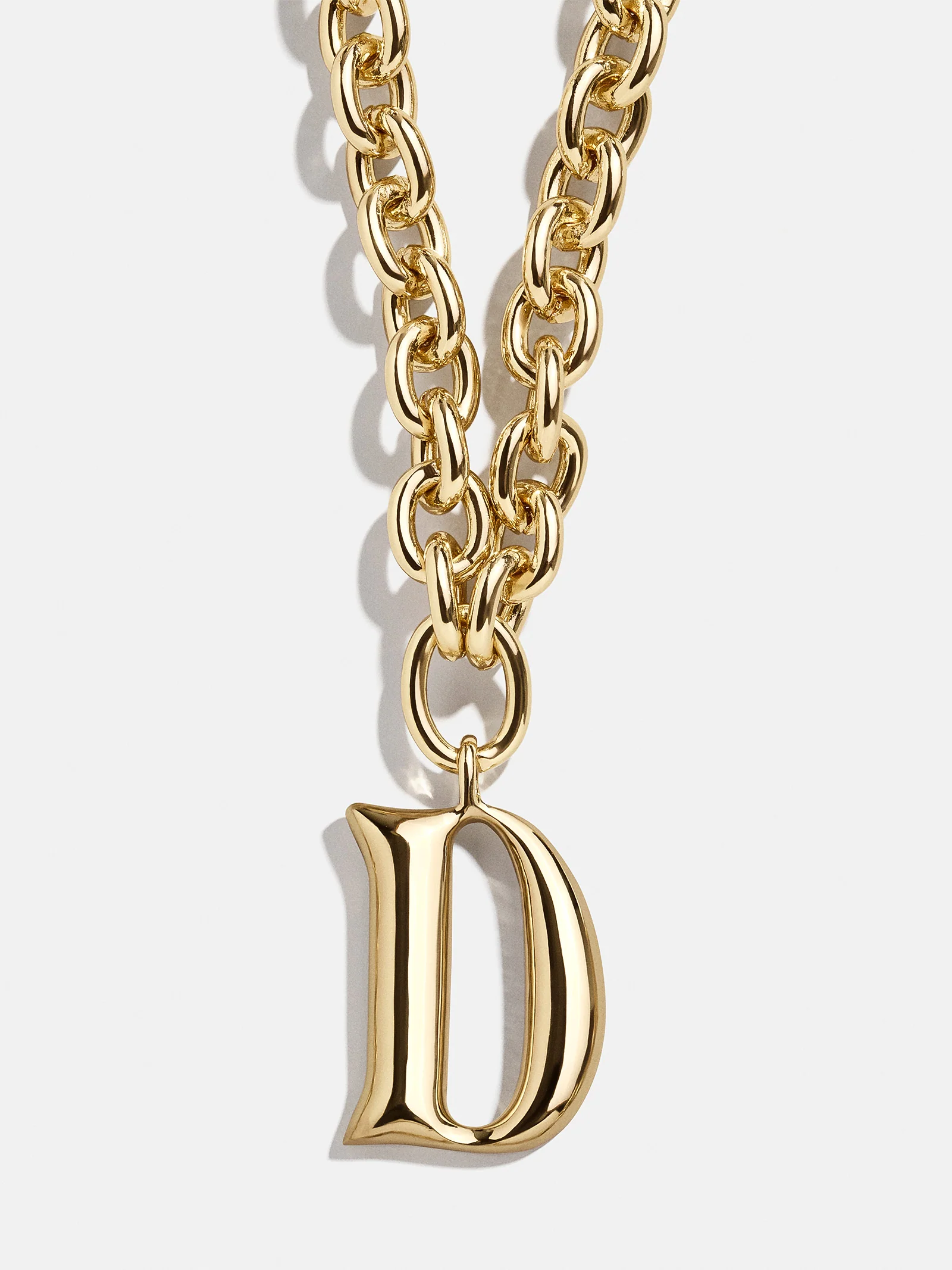 Chunky Charm Initial Necklace - Gold