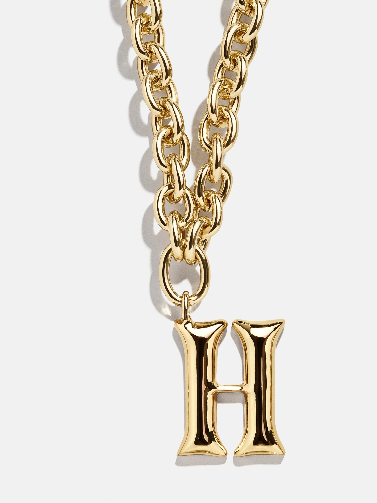 Chunky Charm Initial Necklace - Gold