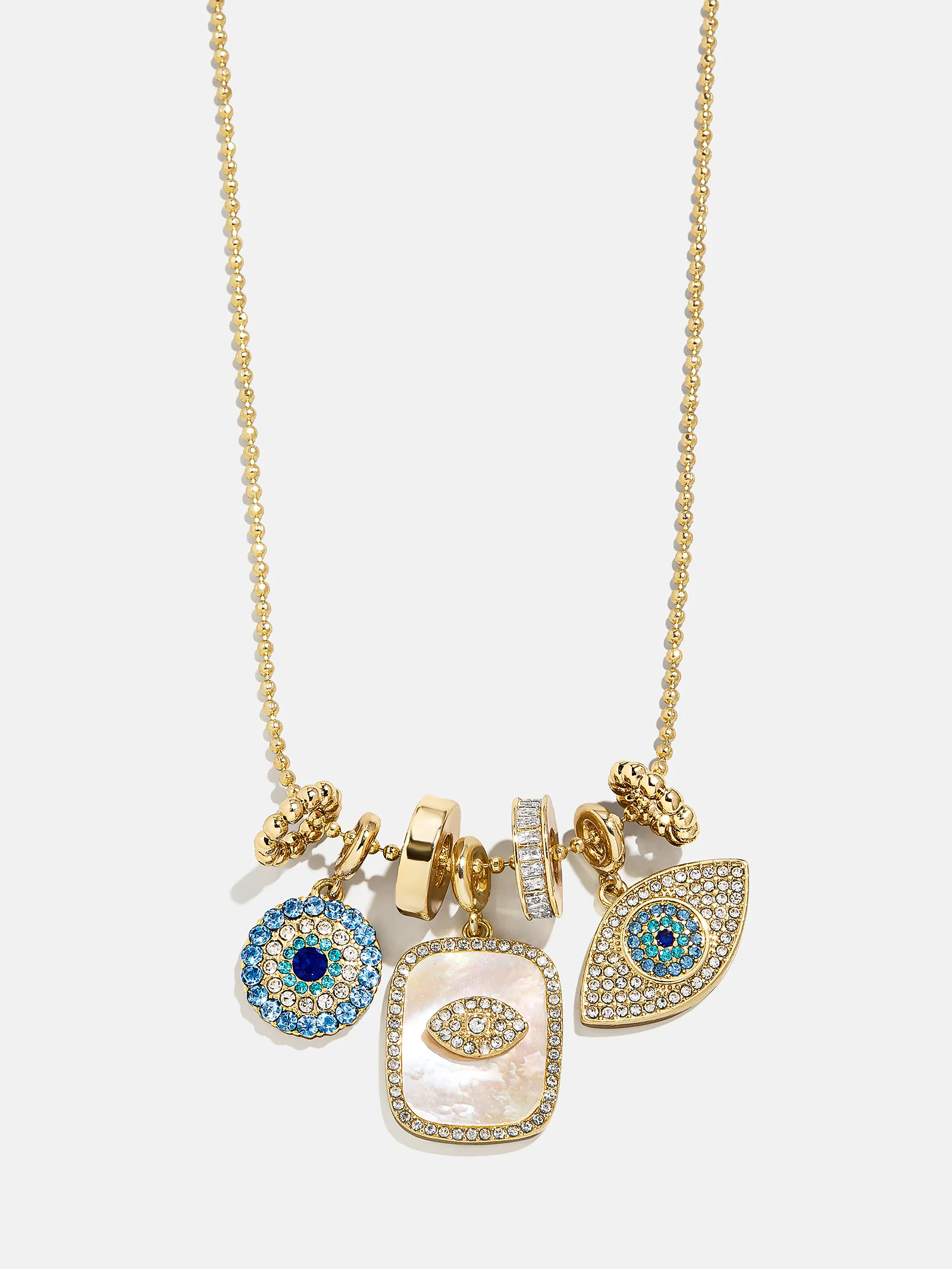 Evil Eye Charm Necklace - Gold/Blue