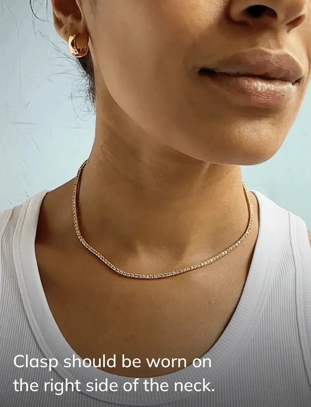 18K Gold Bennett Classic Tennis Necklace - 18K Gold Plated Sterling Silver