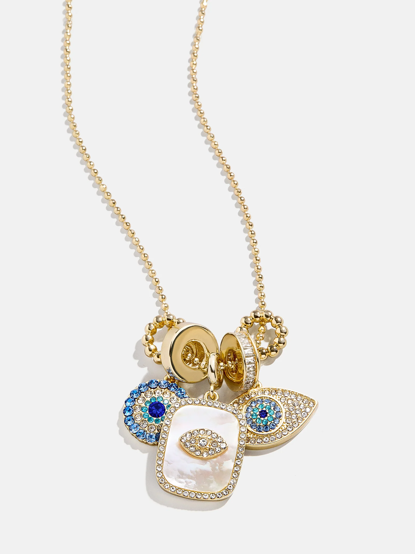 Evil Eye Charm Necklace - Gold/Blue