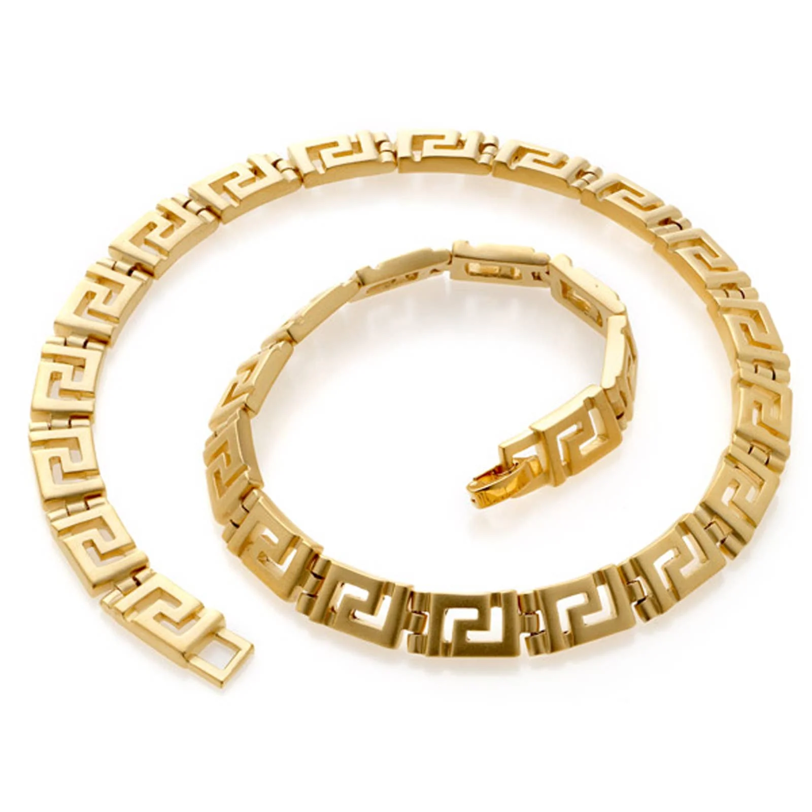 Classical Meander Link Necklace - Ancient Greece Inspired