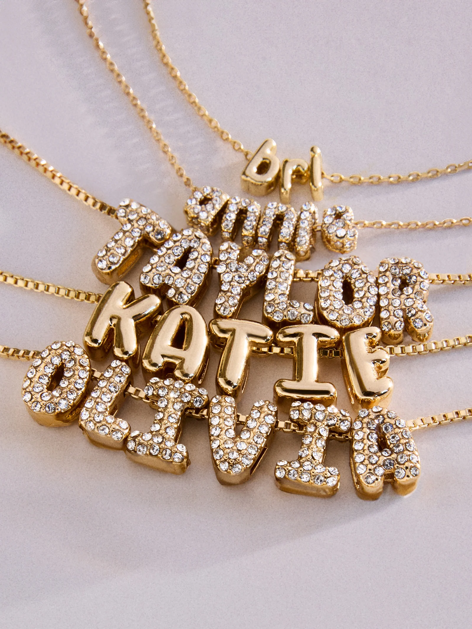 Bubble Letter Custom Necklace - Extra Small Bubble Letter
