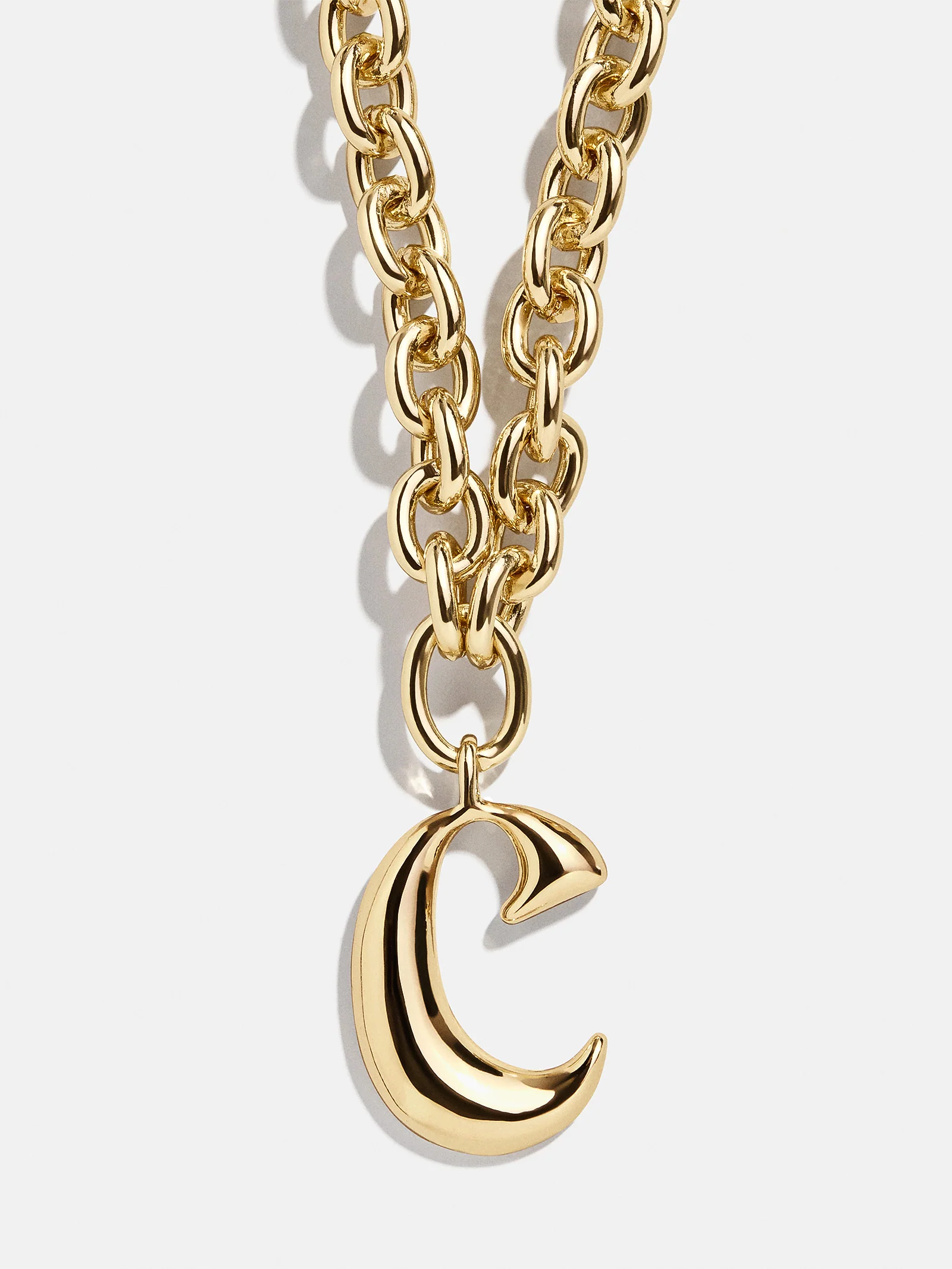 Chunky Charm Initial Necklace - Gold
